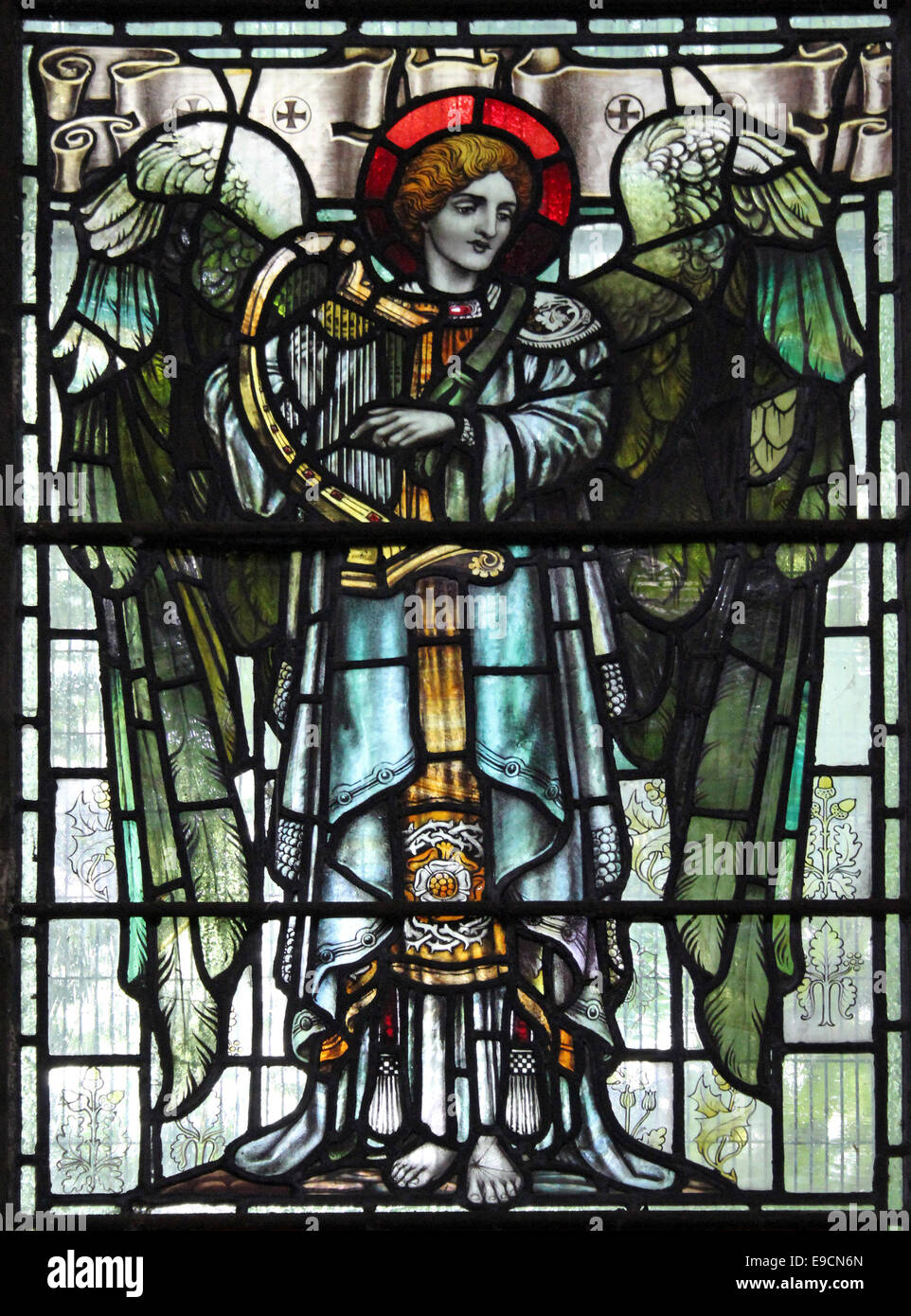 Angel Stained Glass Window Stock Photo