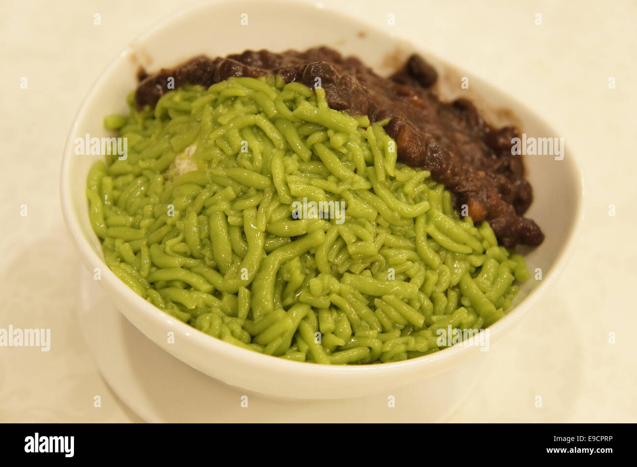 cendol, a traditional Malaysian dessert with coconut milk, shaved ice
