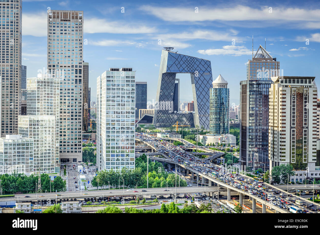 Beijing, China Financial District Skyline. Stock Photo