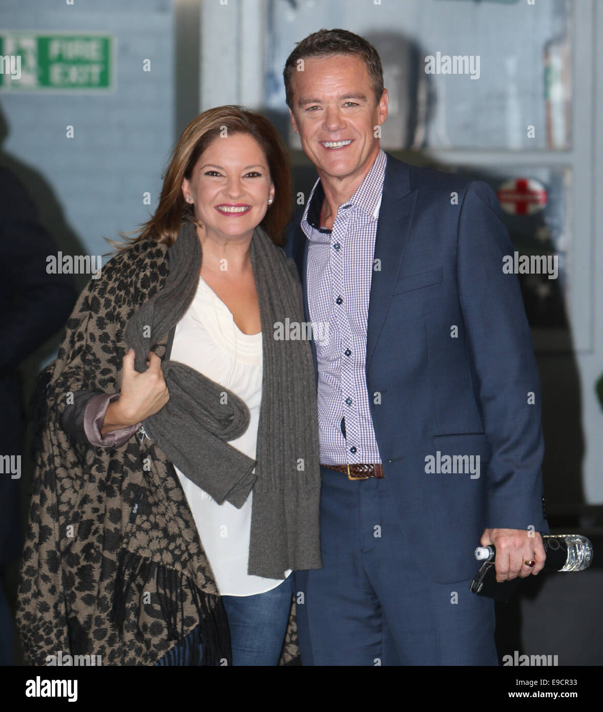 Stefan Dennis and Rebekah Elmaloglou outside ITV Studios  Featuring: Stefan Dennis,Rebkah Elmaloglou Where: London, United Kingdom When: 22 Apr 2014 Stock Photo