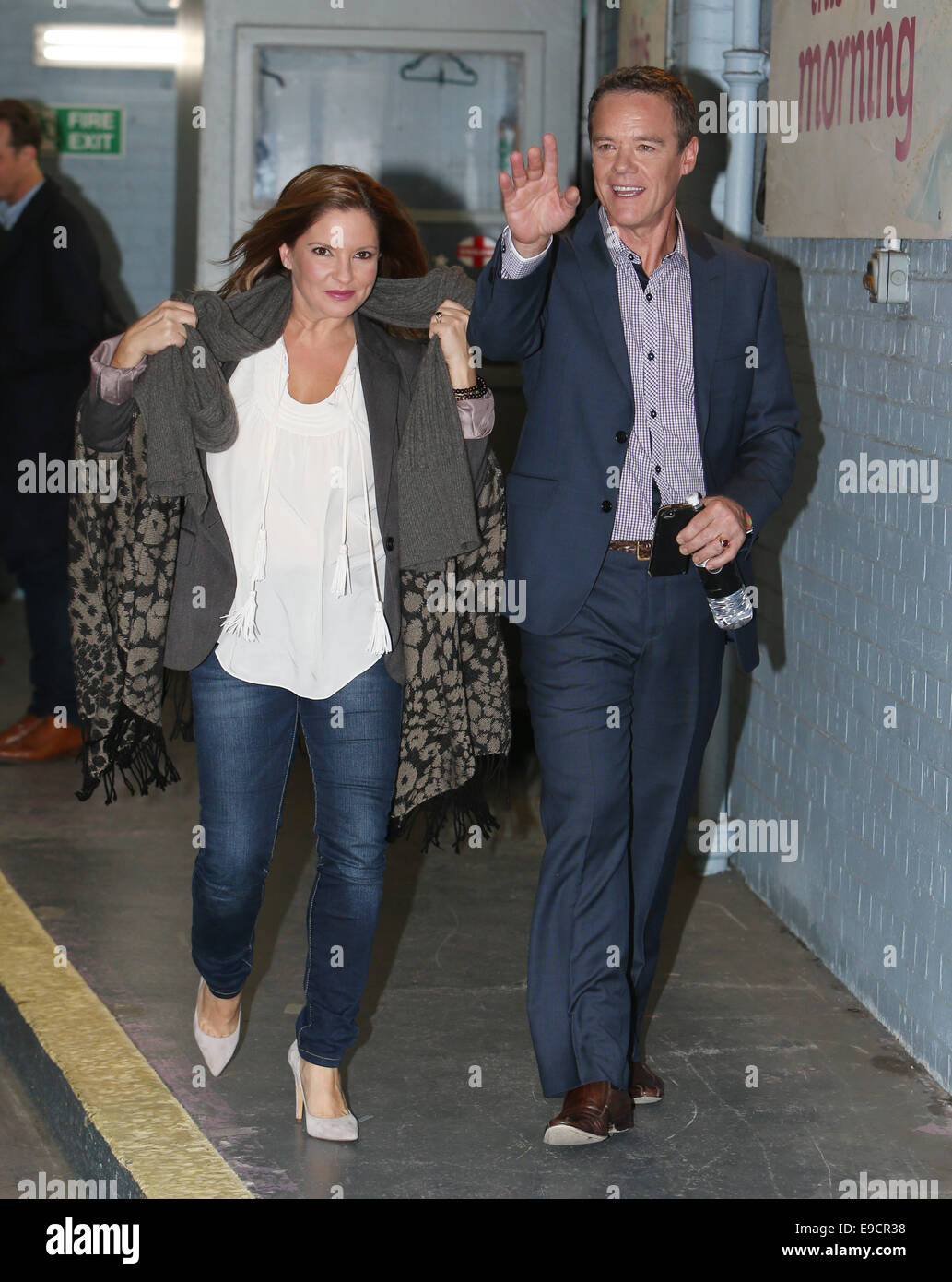 Stefan Dennis and Rebekah Elmaloglou outside ITV Studios  Featuring: Stefan Dennis,Rebkah Elmaloglou Where: London, United Kingdom When: 22 Apr 2014 Stock Photo