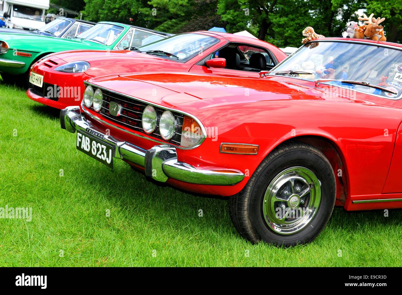 NOTTINGHAM, UK. JUNE 1, 2014 Side view of a Triumph vintage car for