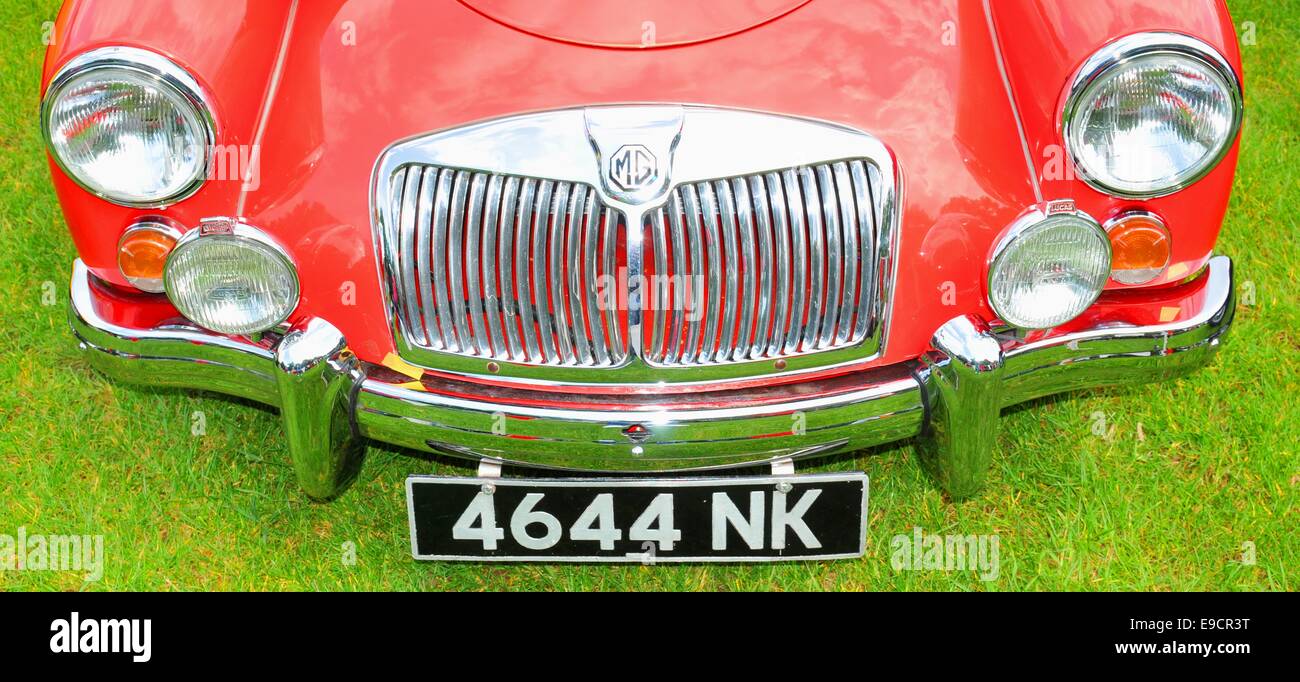 NOTTINGHAM, UK. JUNE 1, 2014 view of vintage car for sale in