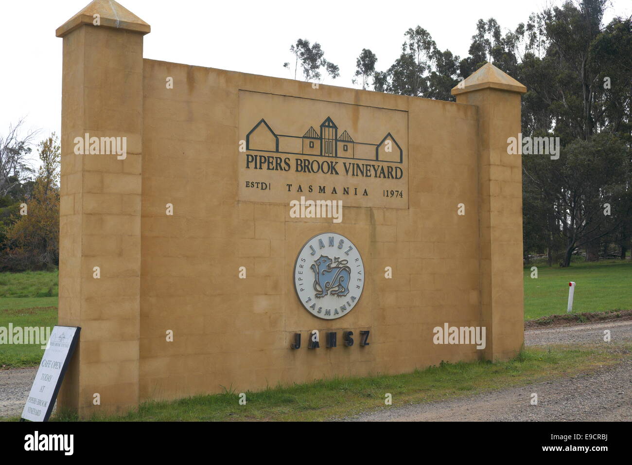 entrance to Pipers Brook Vineyard and Jansz vineyards,Tasmania