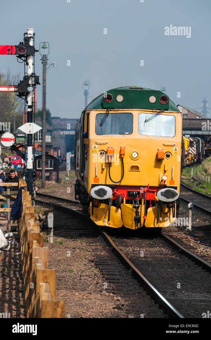Class 50 diesel loco at Loughborough on the Great Central Railway Stock Photo