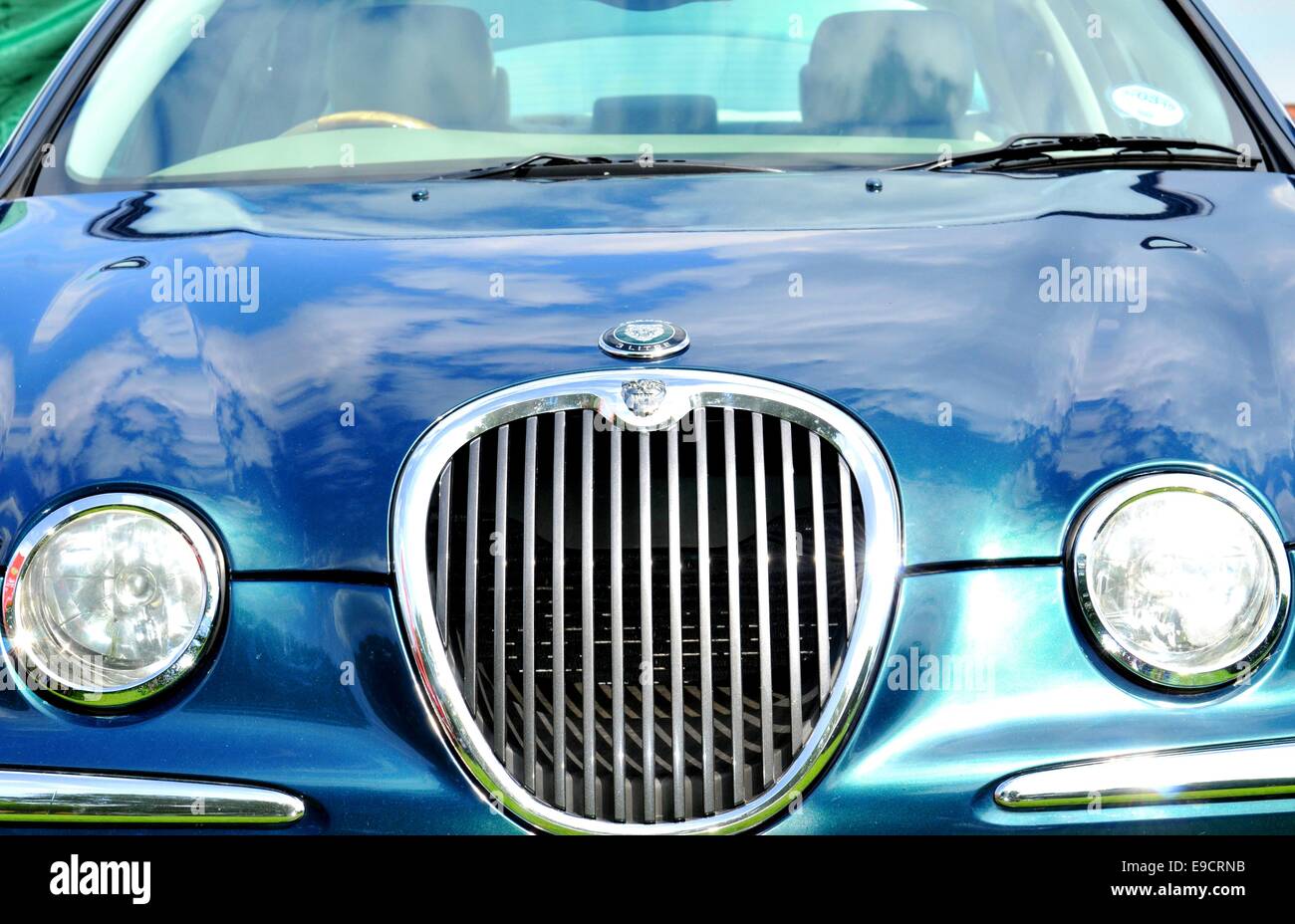 NOTTINGHAM, UK. JUNE 1, 2014 view of vintage car for sale in
