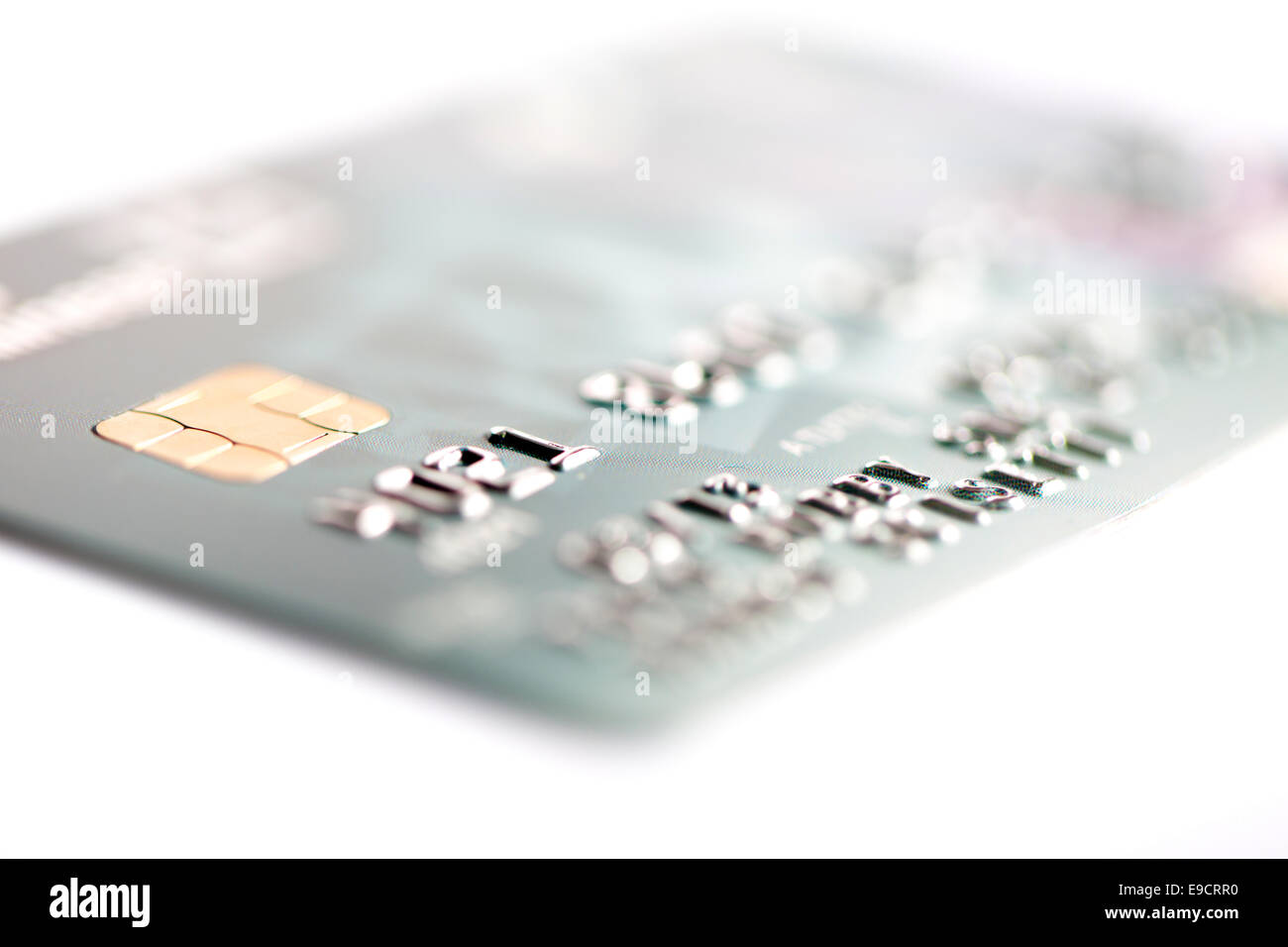 Close up of credit card on a white background Stock Photo