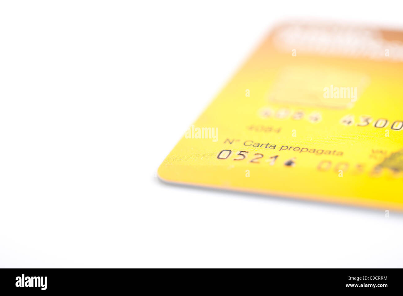 Close up of credit card on a white background Stock Photo