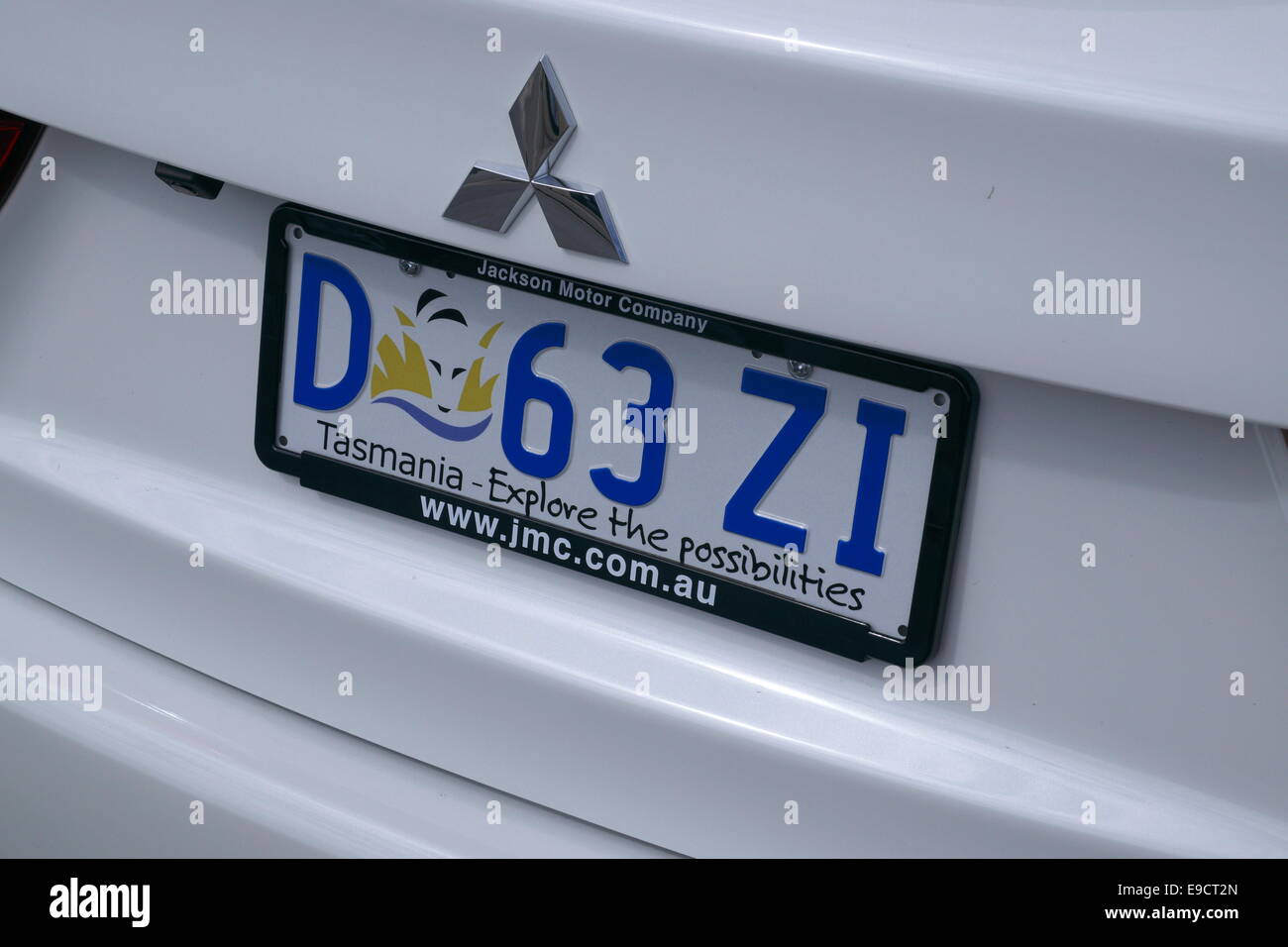 tasmania car number plate on a mitsubishi vehicle Stock Photo Alamy