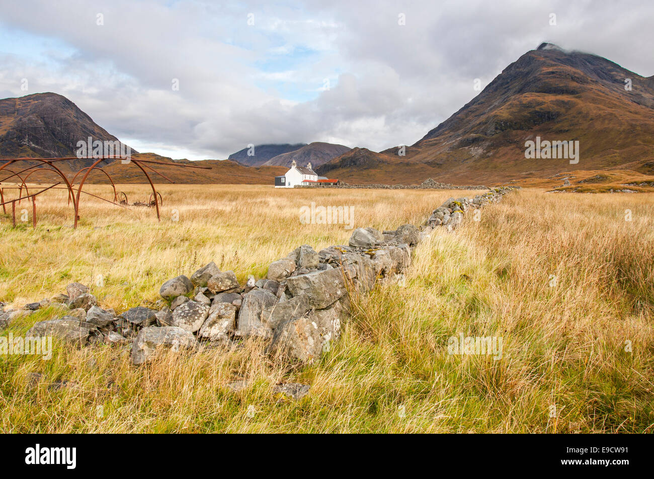 Camasunary, a remote location near Elgol on the Isle of Skye. Autumn colours in the moorland landscape. Stock Photo