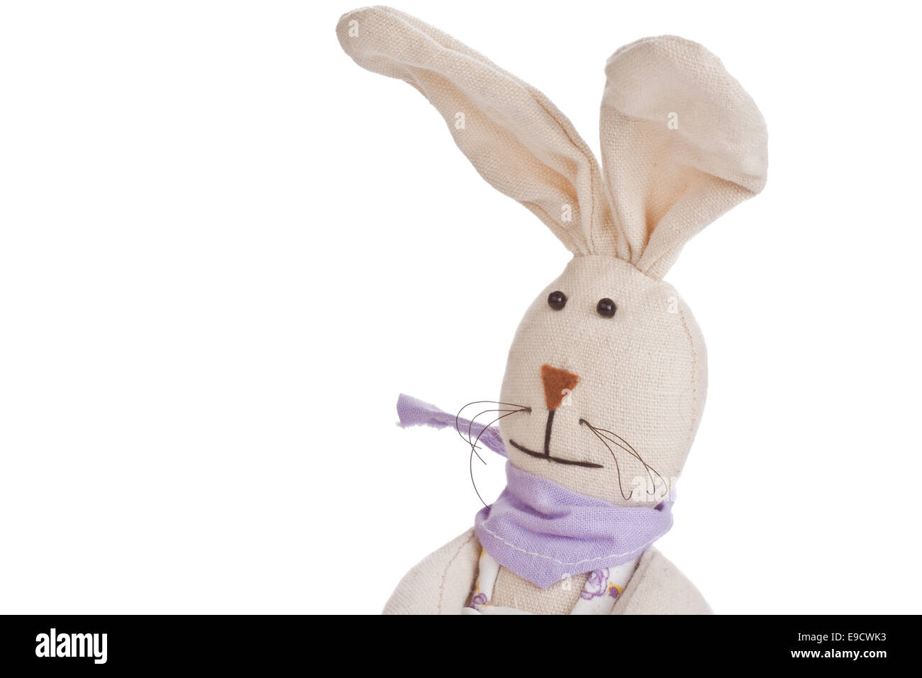 Toy bunny - isolated on white background Stock Photo - Alamy
