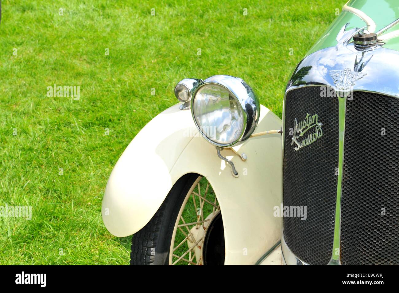 NOTTINGHAM, UK. JUNE 1, 2014 view of vintage car for sale in
