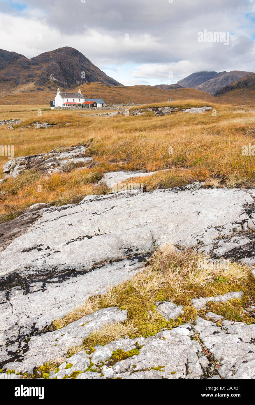 Camasunary, a remote location near Elgol on the Isle of Skye. Autumn colours in the moorland landscape. Stock Photo