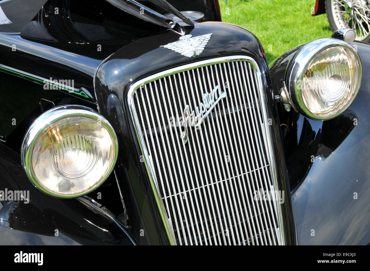 NOTTINGHAM, UK. JUNE 1, 2014 view of vintage car for sale in