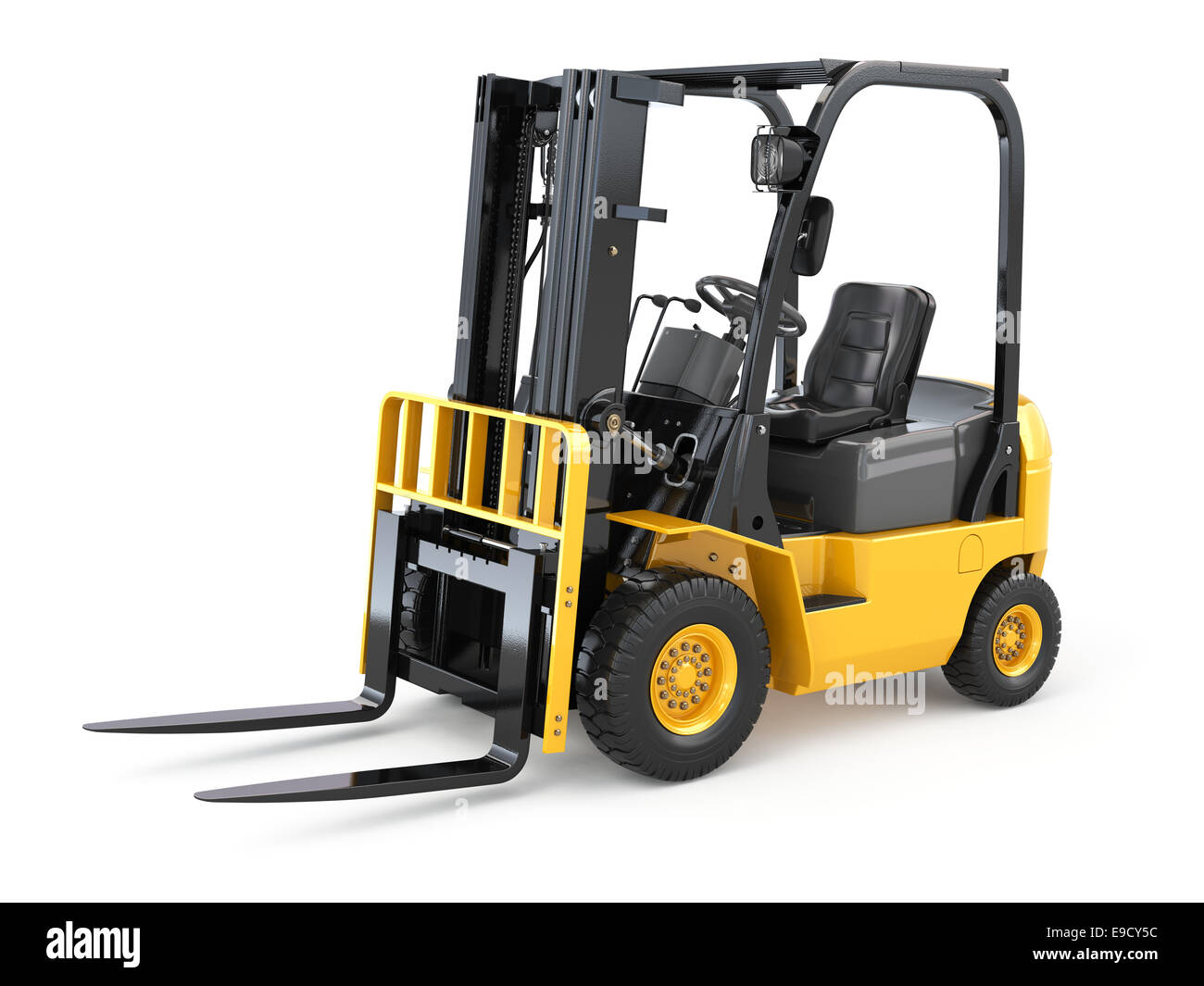 Forklift truck on white isolated background. 3d Stock Photo - Alamy