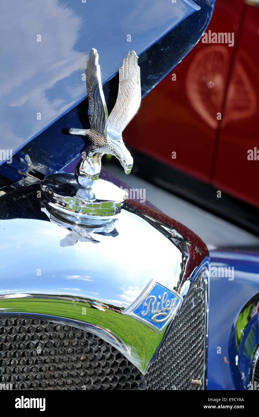 NOTTINGHAM, UK. JUNE 1, 2014 view of vintage car for sale in