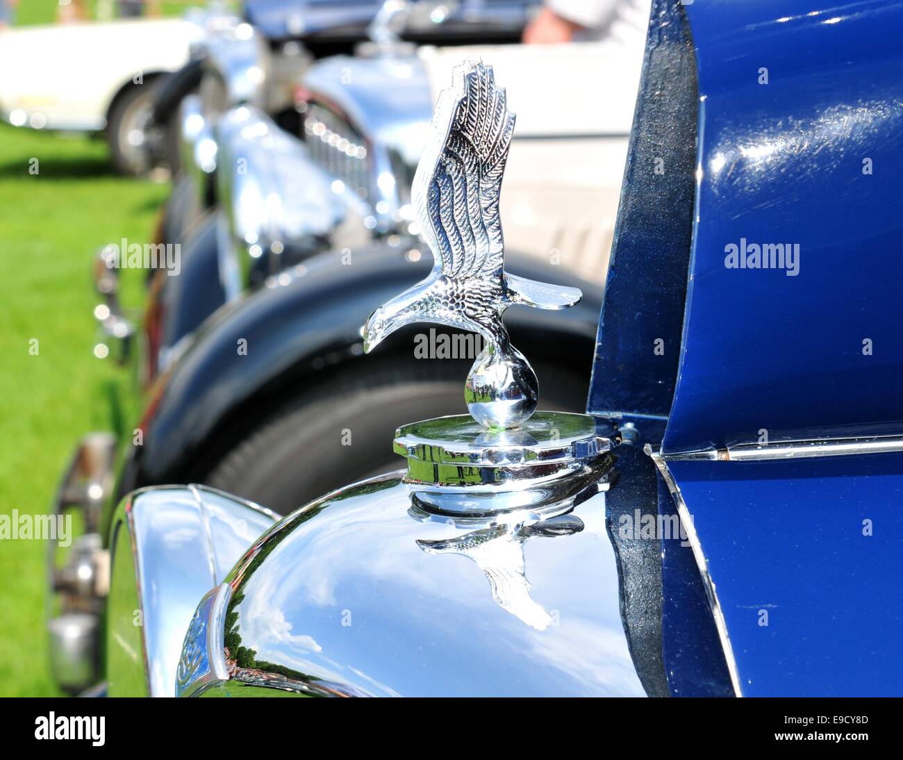 NOTTINGHAM, UK. JUNE 1, 2014 view of vintage car for sale in