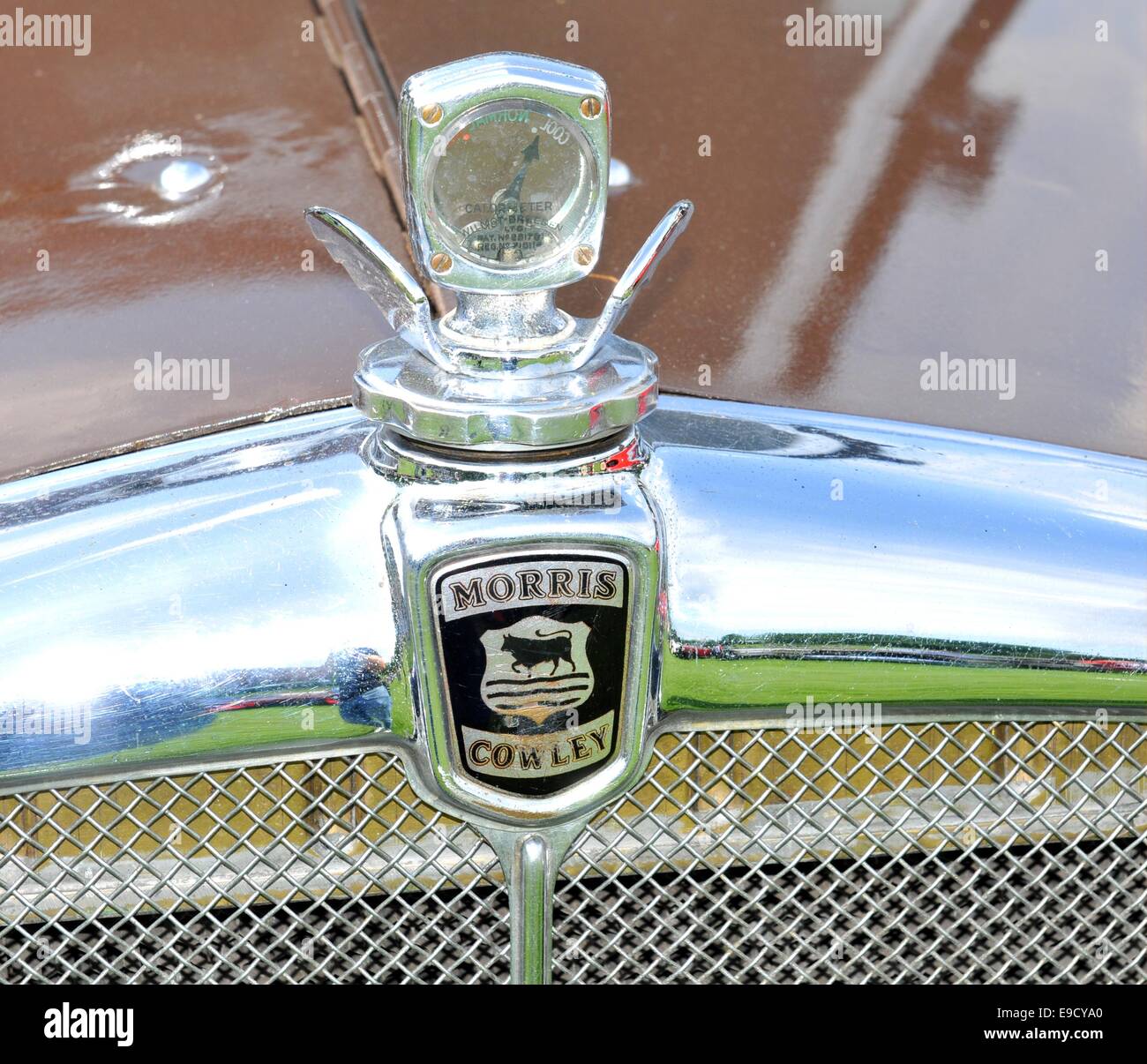 NOTTINGHAM, UK. JUNE 1, 2014 view of vintage car for sale in