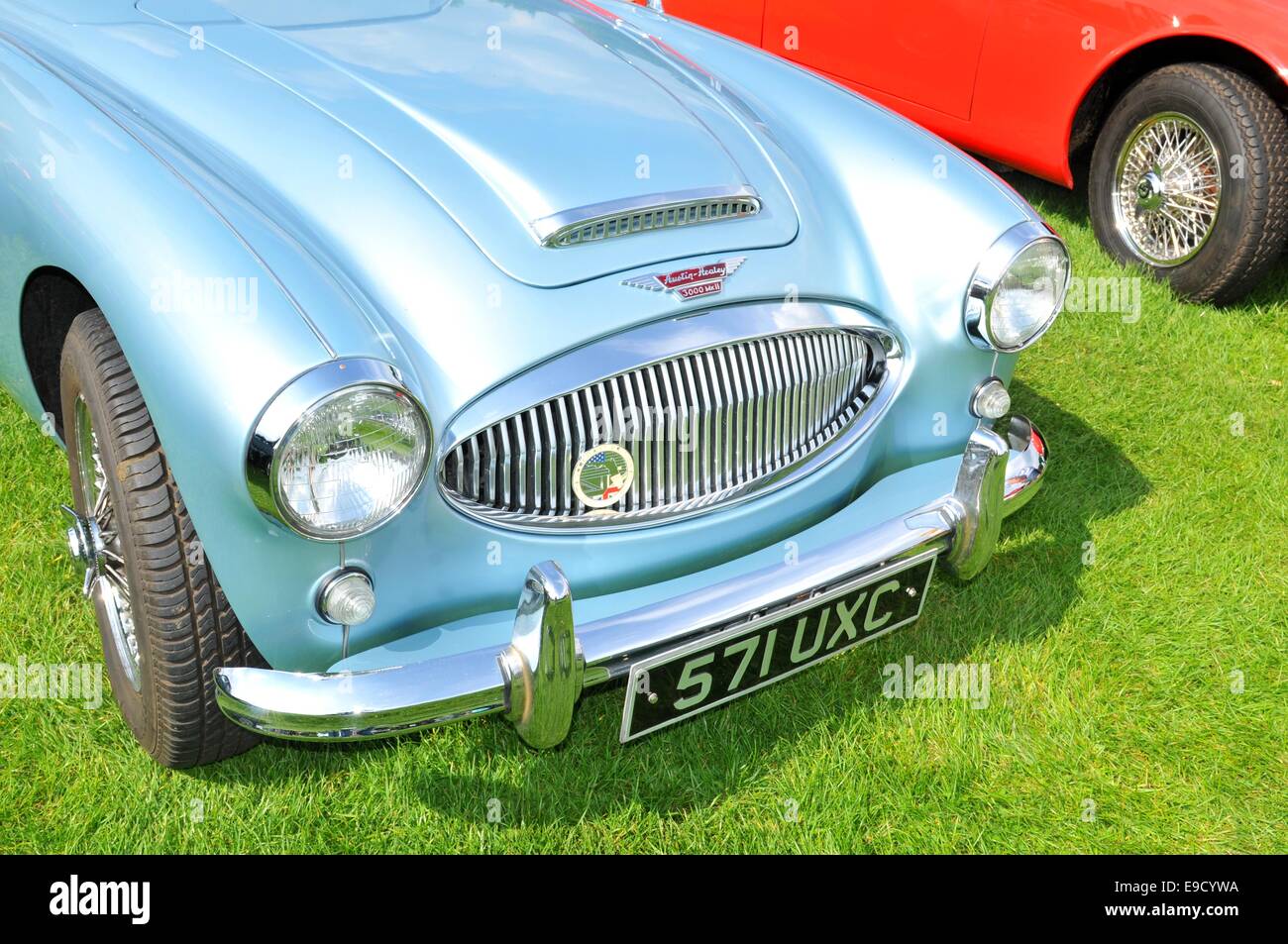 NOTTINGHAM, UK. JUNE 1, 2014 view of vintage car for sale in