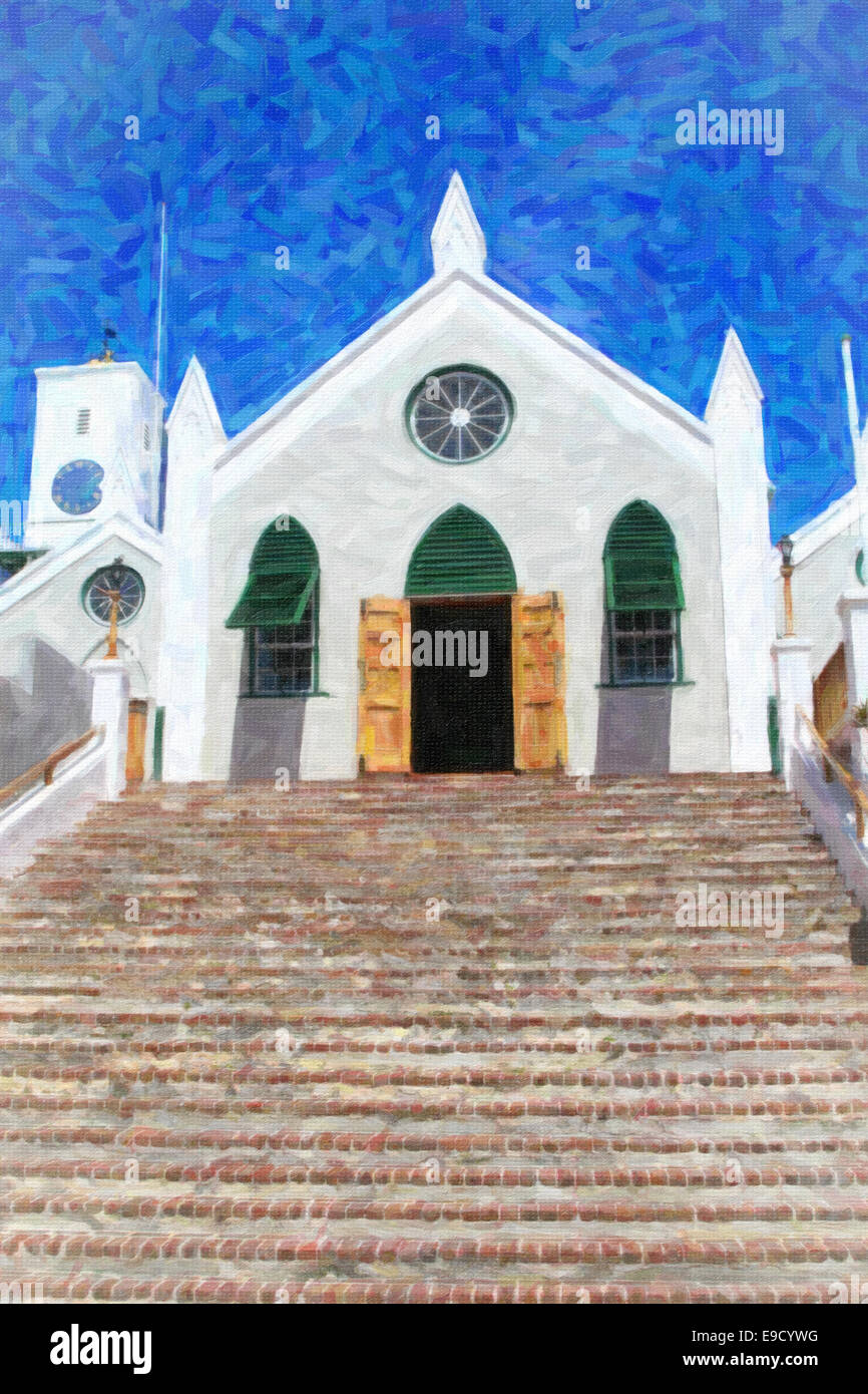 St. Peter's Anglican Church in the community of St. George's on the island of Bermuda. Stock Photo