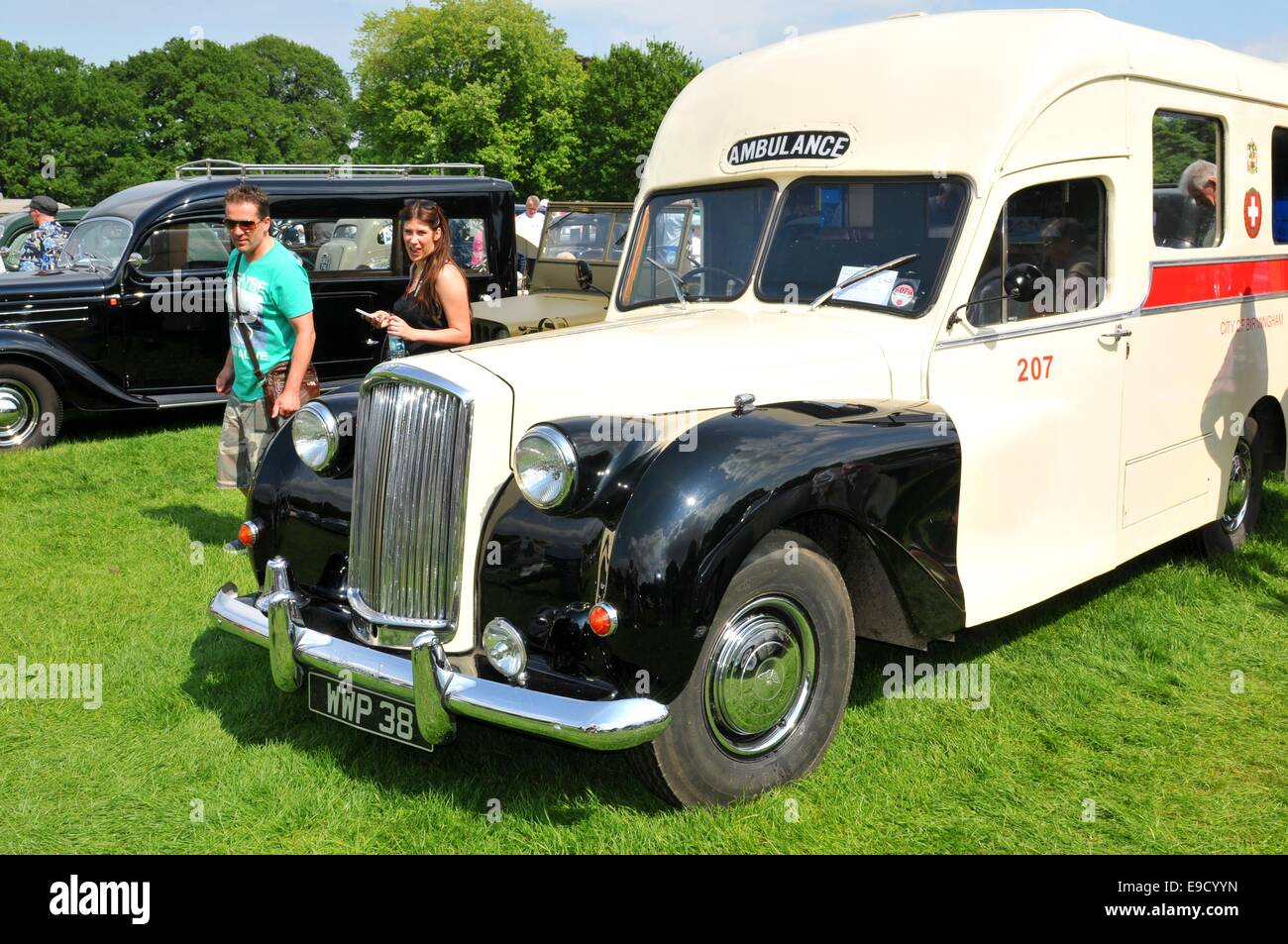 NOTTINGHAM, UK. JUNE 1, 2014 view of vintage car for sale in