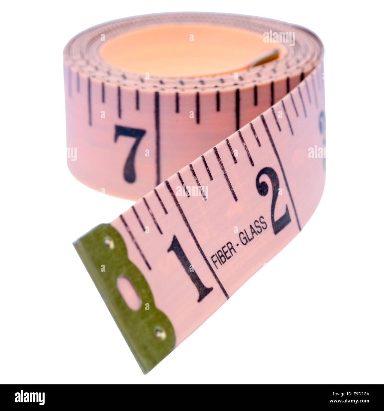 Imperial tailors tape measure, cut out or isolated against a white background. Stock Photo