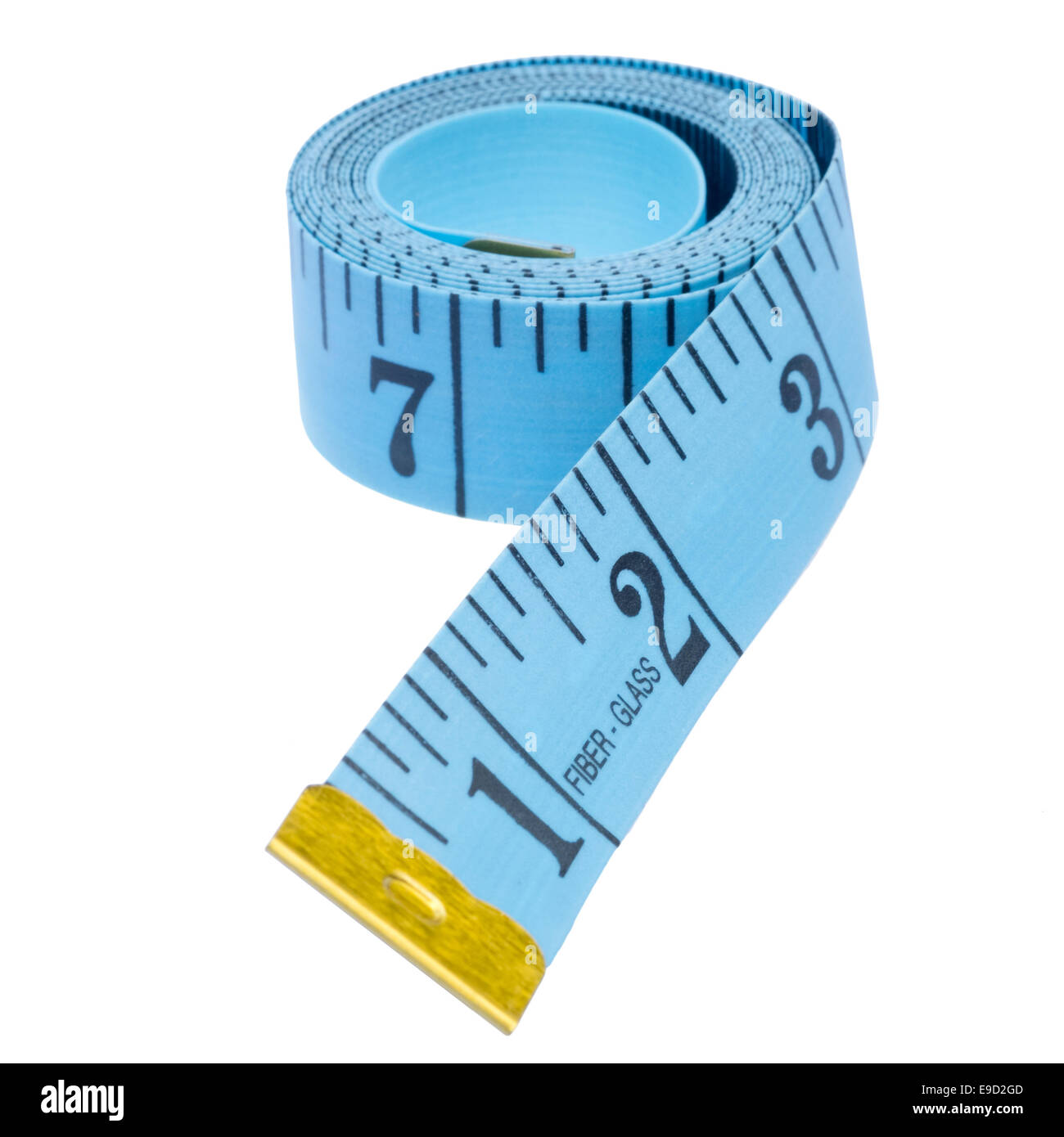 Imperial tailors tape measure, cut out or isolated against a white background. Stock Photo