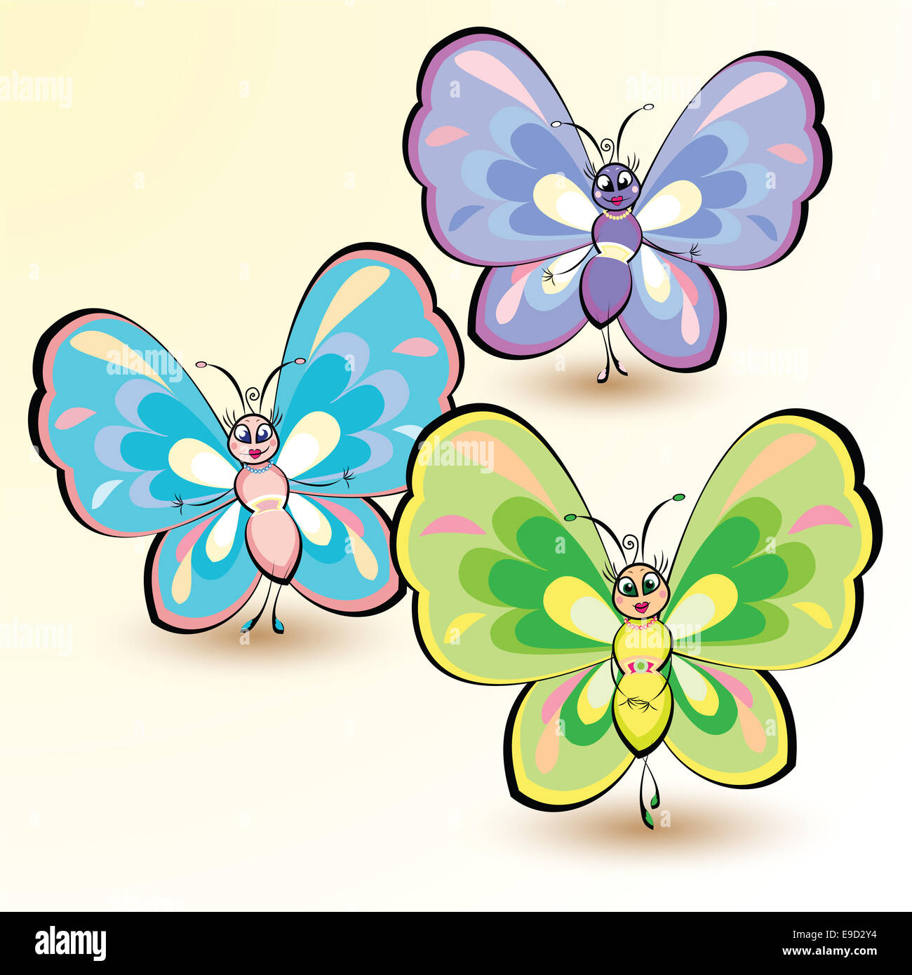 Butterflies isolated on white background. Vector illustration Stock ...