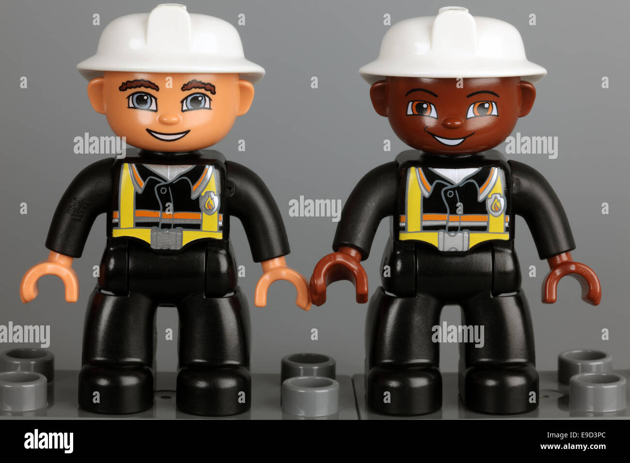 Tambov, Russian Federation - February 28, 2013 Lego Duplo african american  and white caucasian fireman figures Stock Photo - Alamy