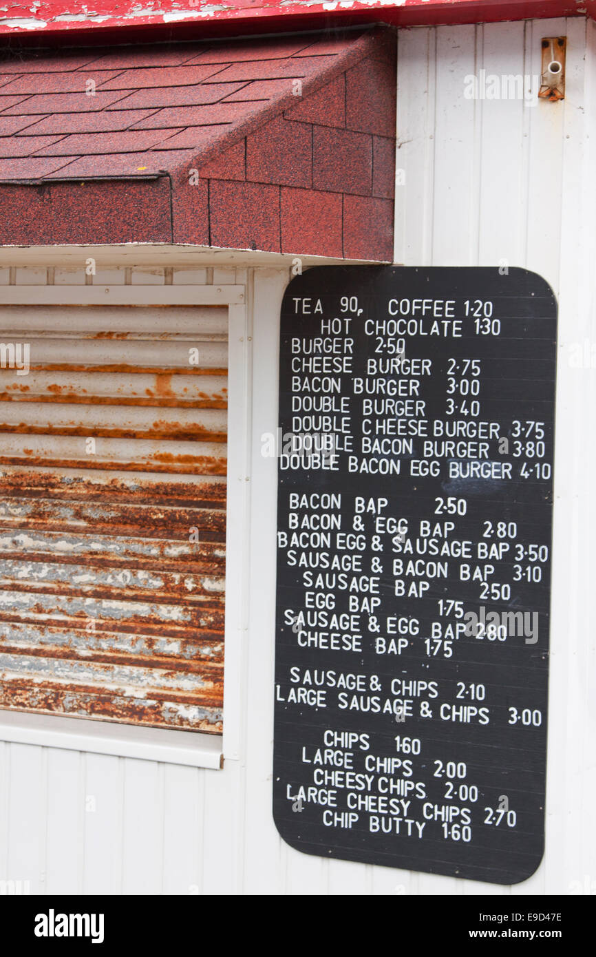 Fast food menu and calories listed hires stock photography and images