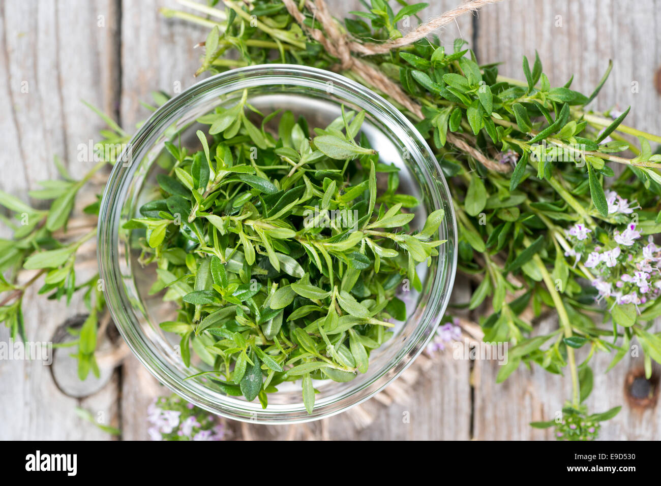 Small portion of Winter Savory (detailed close-up shot) Stock Photo