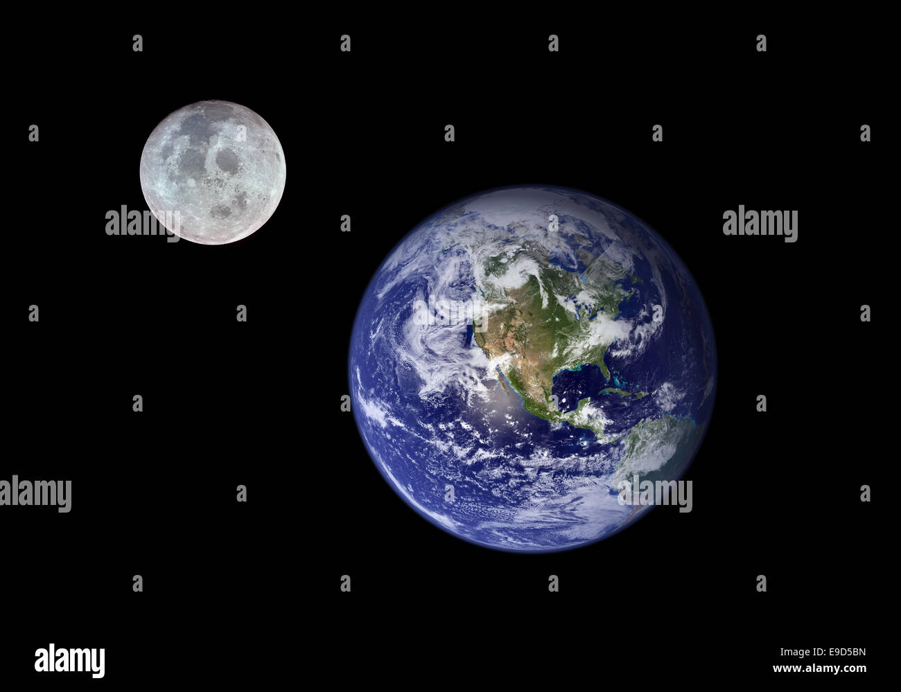 Earth and Moon. Image of the Moon and the Earth provided by NASA Stock ...