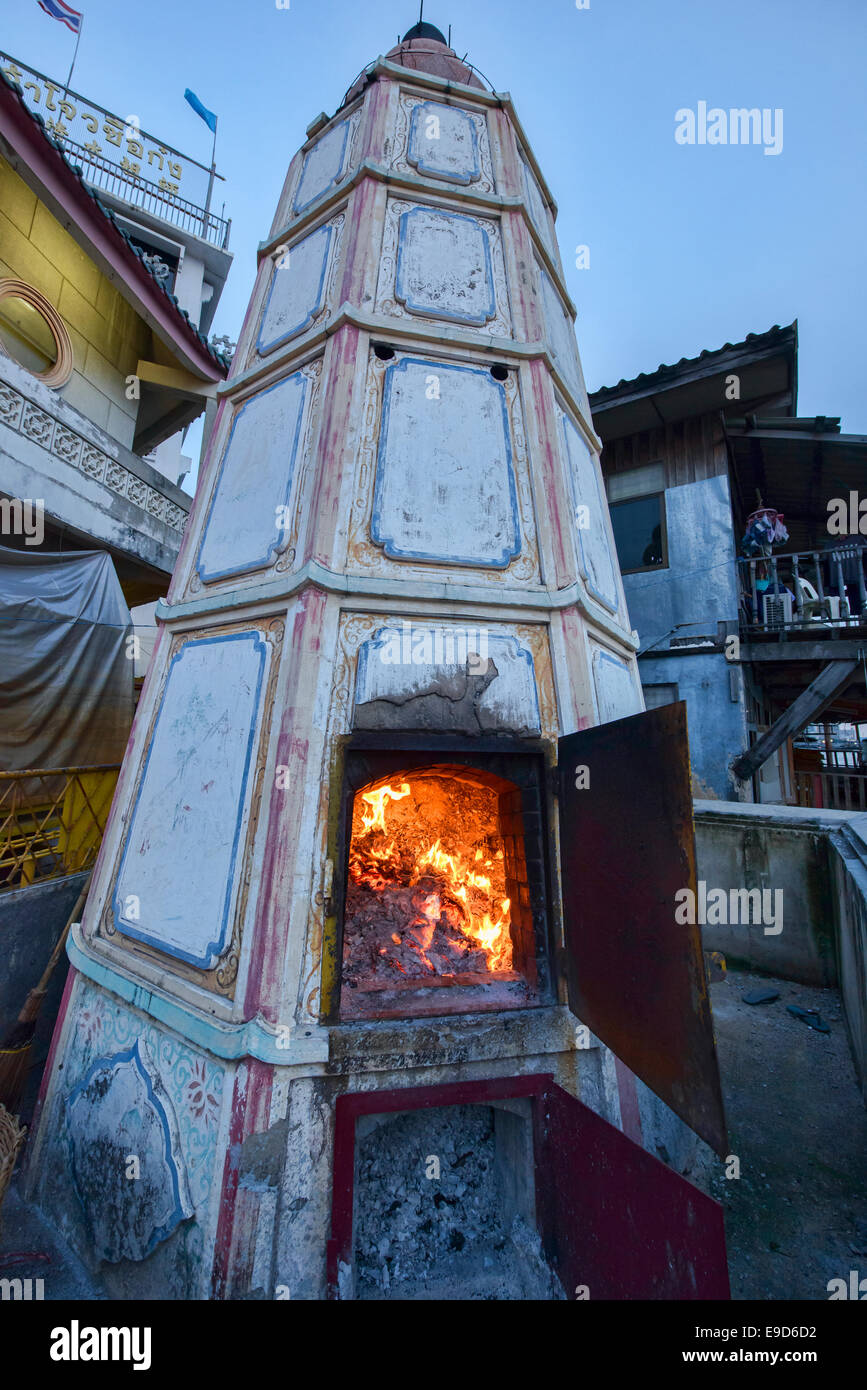 embers from merit making at the Vegetarian Festival in Bangkok, Thailand Stock Photo