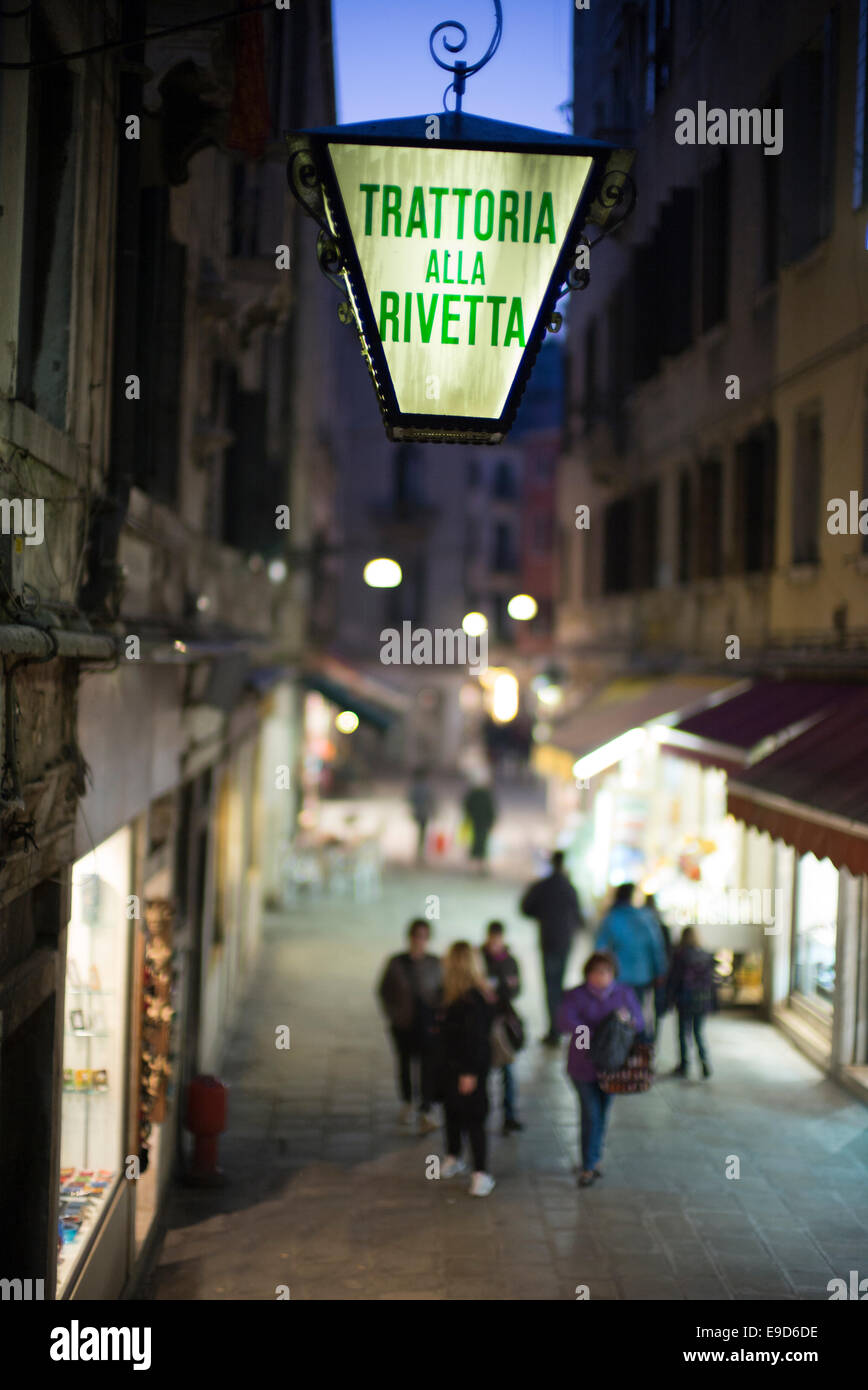 Trattoria Alla Rivetta, Venice, Italy. Stock Photo