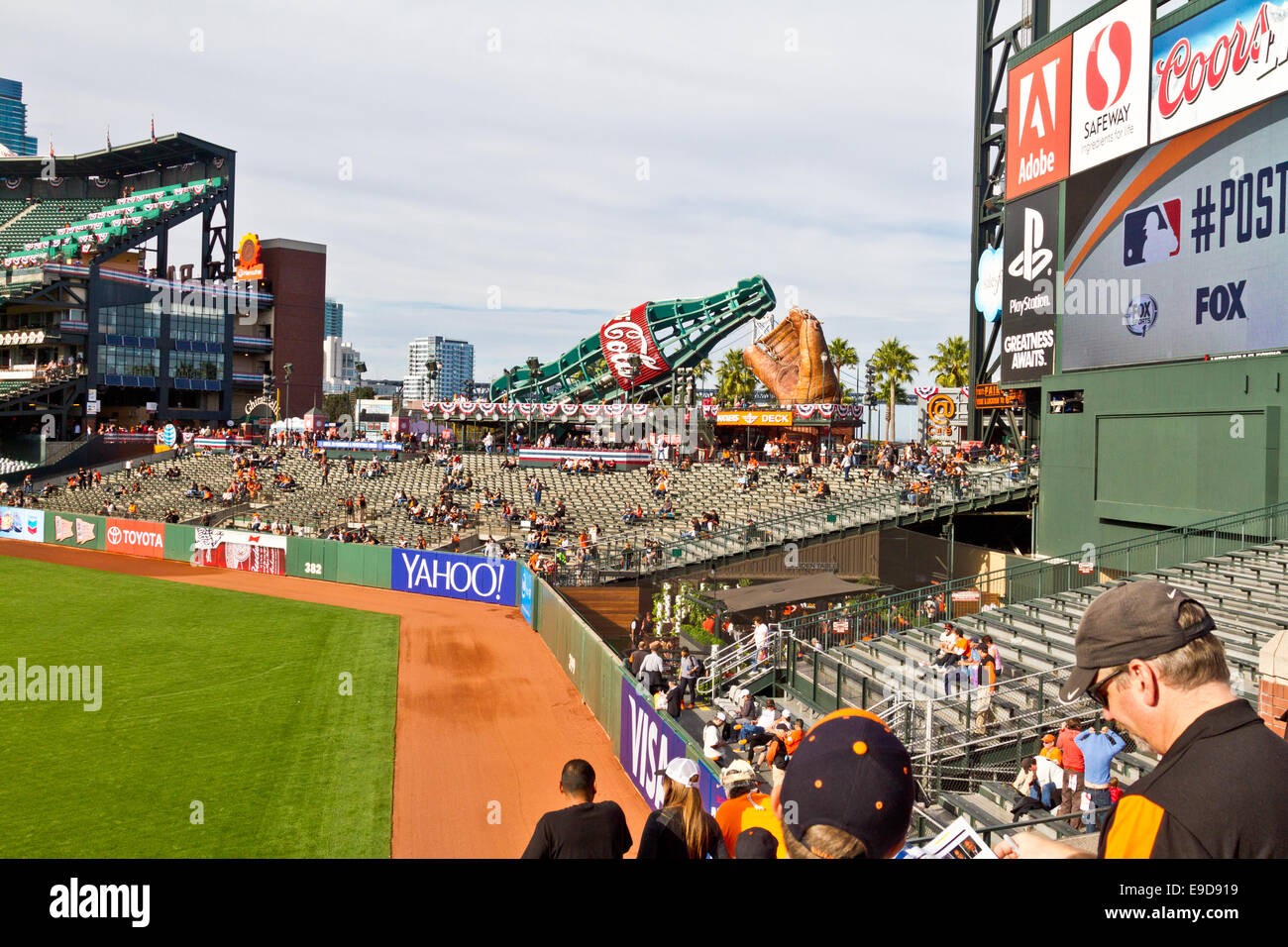 Left field stands at AT&T Park, home of the San Francisco Giants baseball team Stock Photo