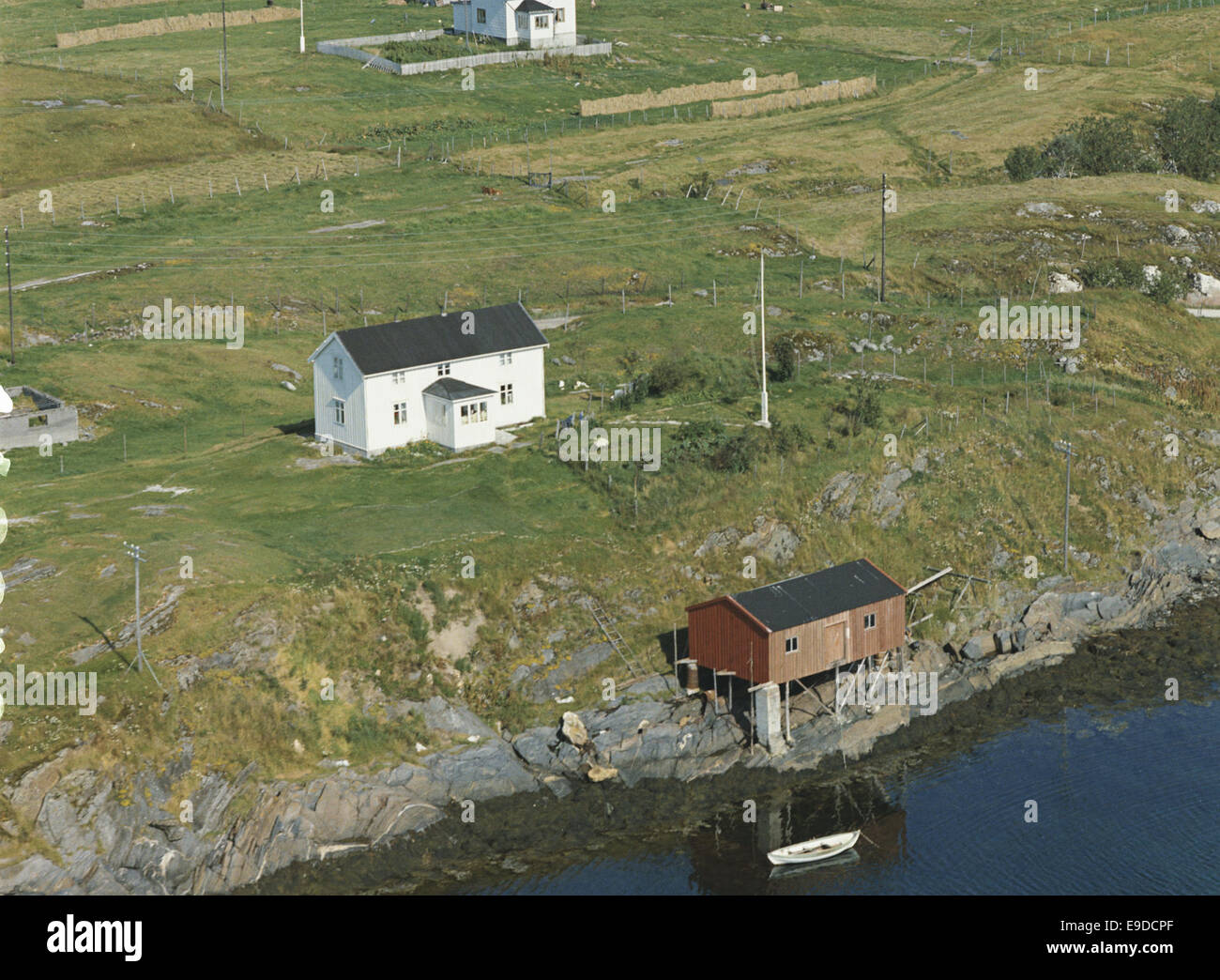 Aerial photograph of the Røldal area in Dønna kommune, Norway, captured ...
