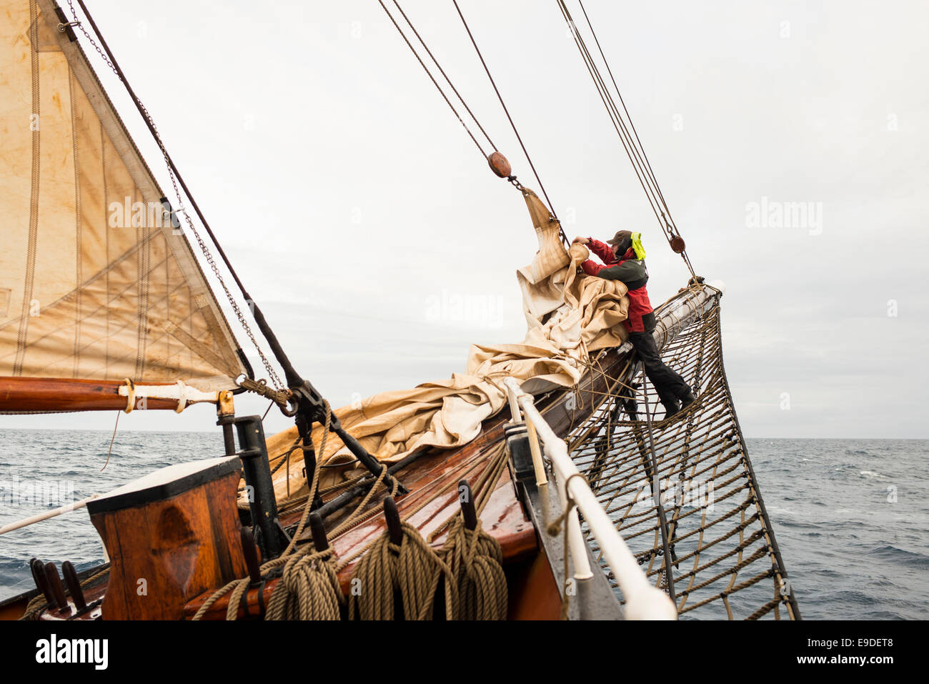 Sailing ship in the Drake passage Stock Photo