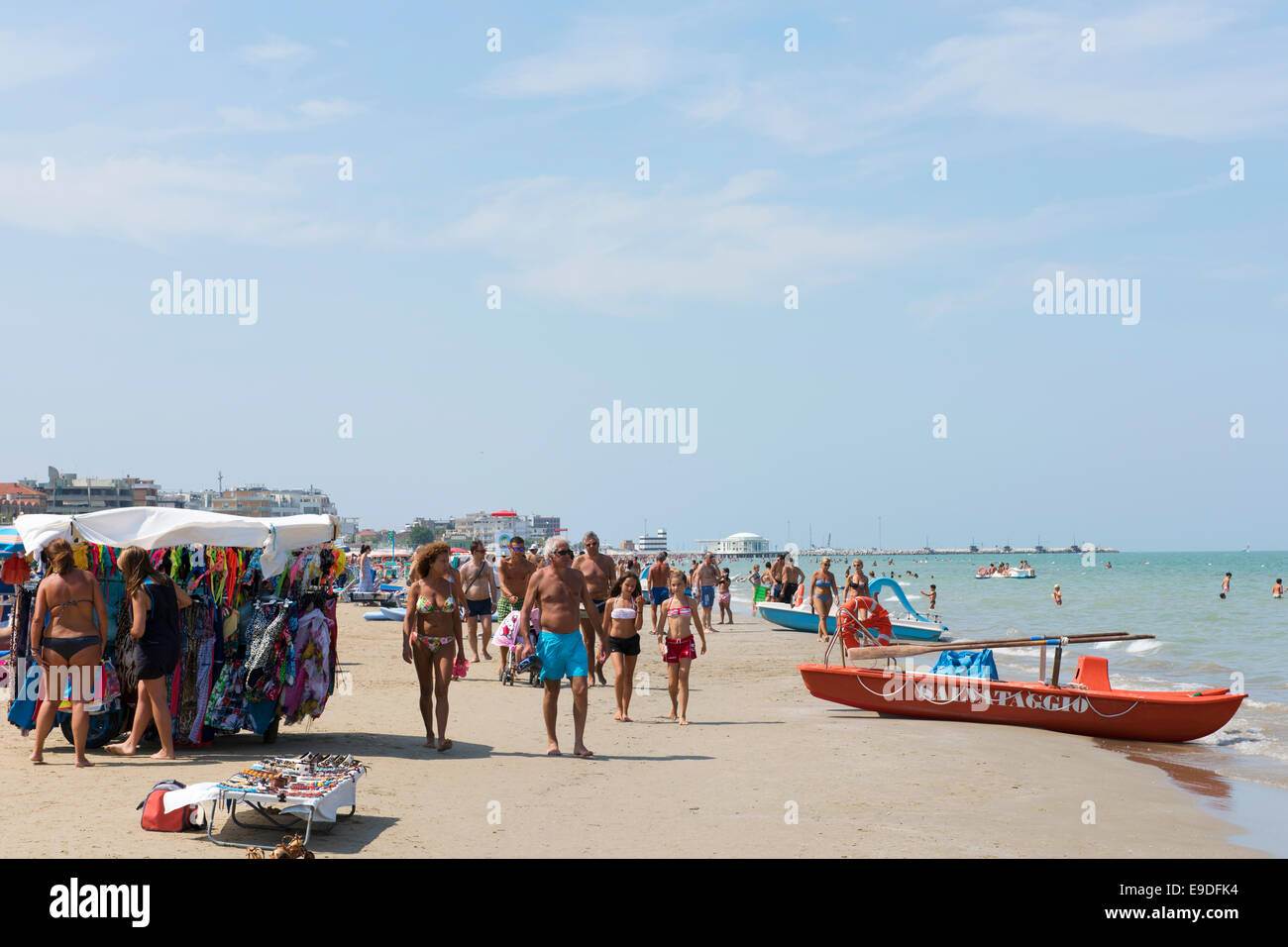 Beach, People, Shop, Market, Adreatic Sea, Senigallia, Ancona, Marken, Italy, Stock Photo