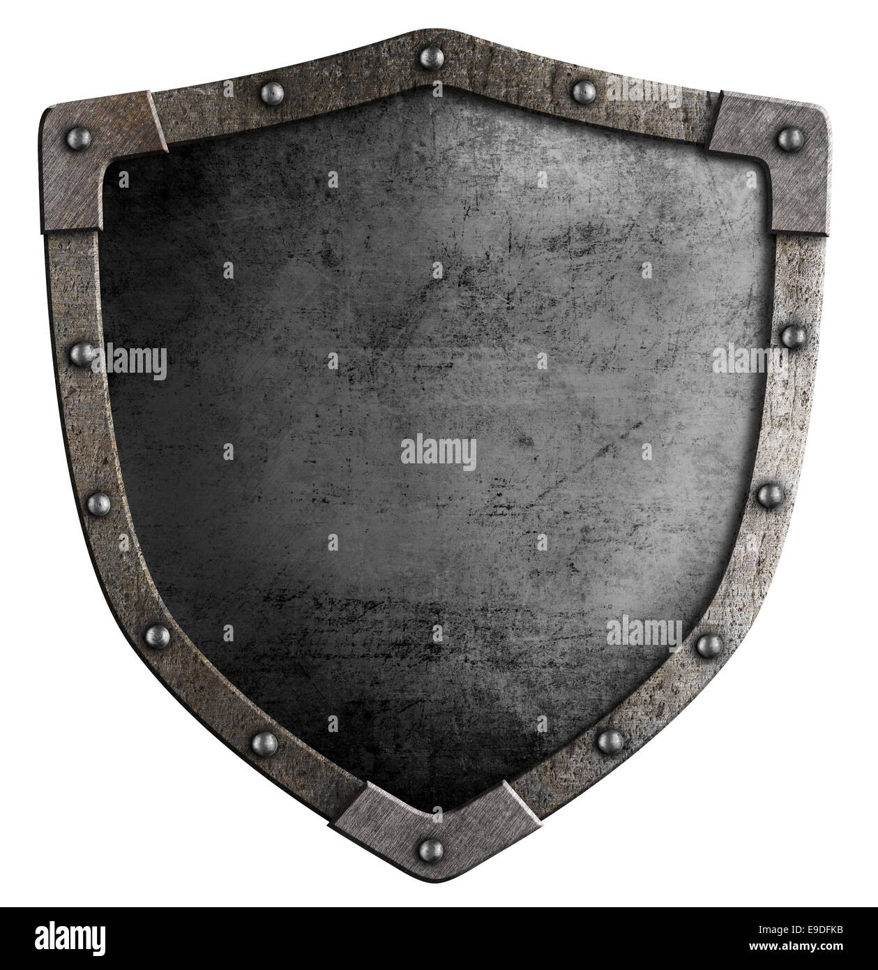 Old medieval shield isolated Stock Photo