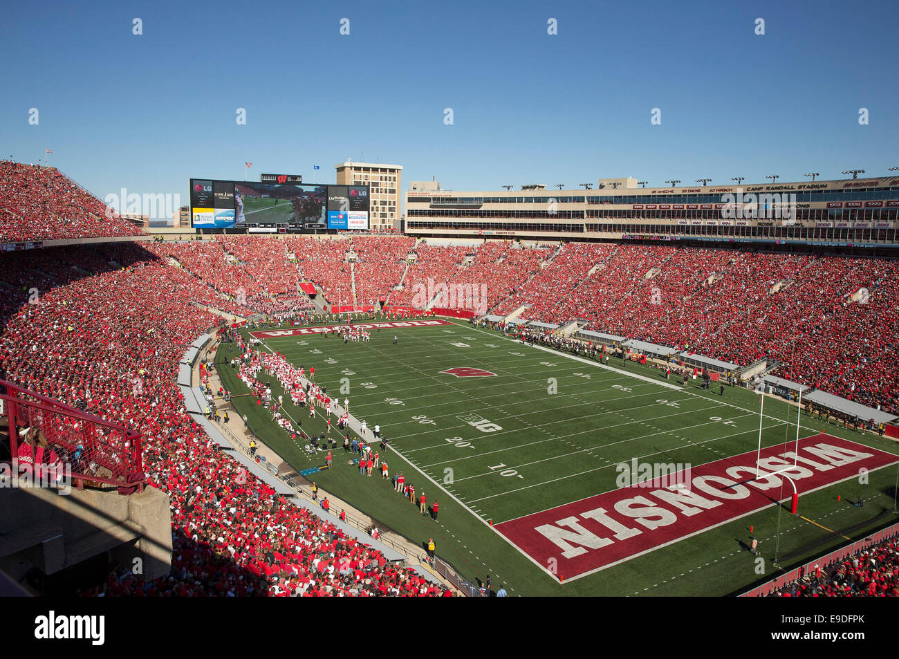 October 25, 2014: Wisconsin Badgers stadium during the NCAA Football game between the Maryland Terrapins and the Wisconsin Badgers at Camp Randall Stadium in Madison, WI. Wisconsin defeated Maryland 52-7. John Fisher/CSM Stock Photo