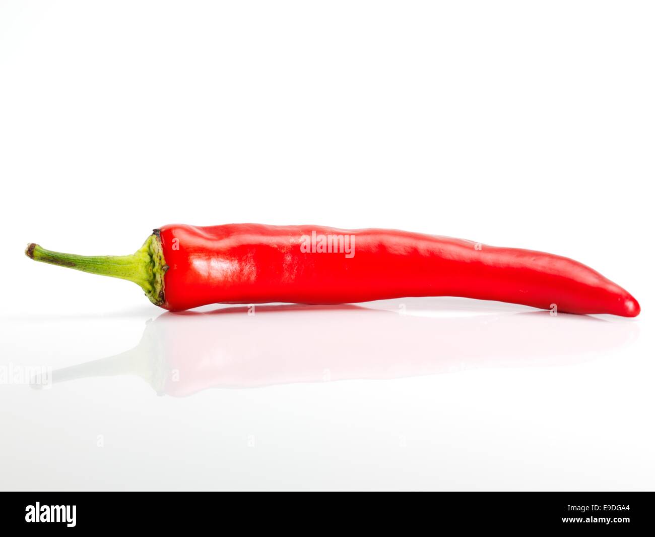Red hot pepper on the white background Stock Photo