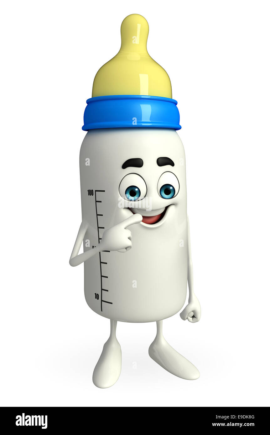 Cartoon Character of baby bottle with happy pose Stock Photo - Alamy