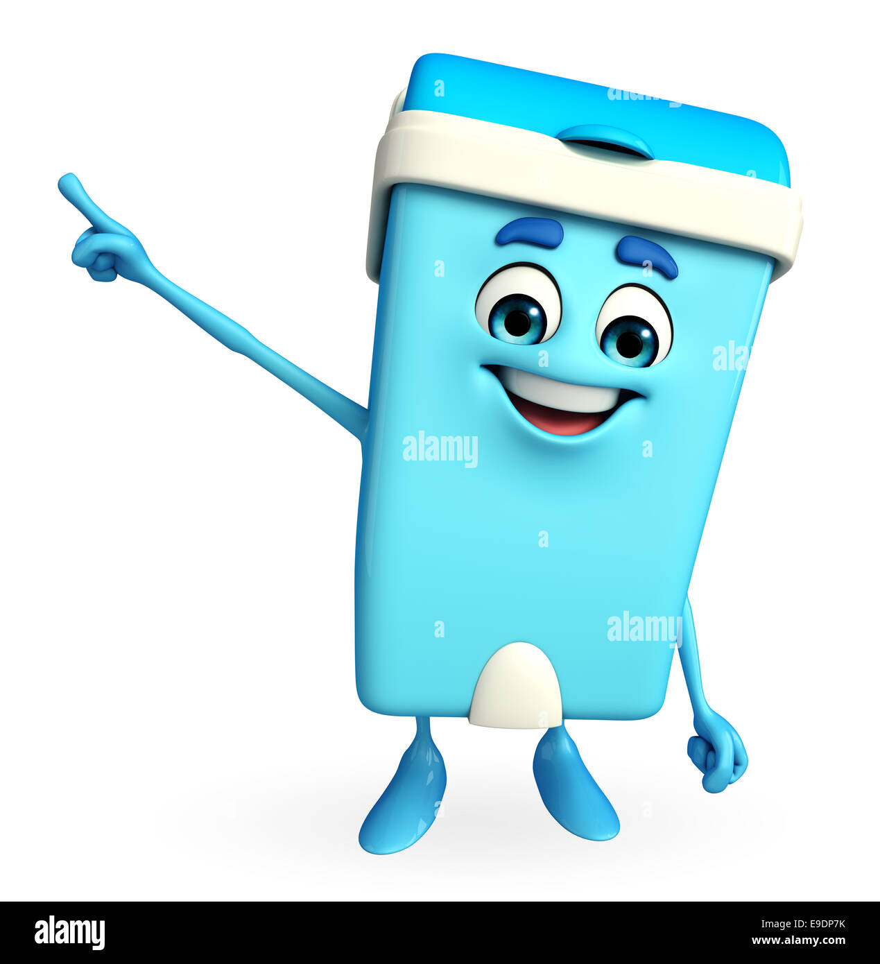 Cartoon Character of Dustbin is pointing Stock Photo Alamy