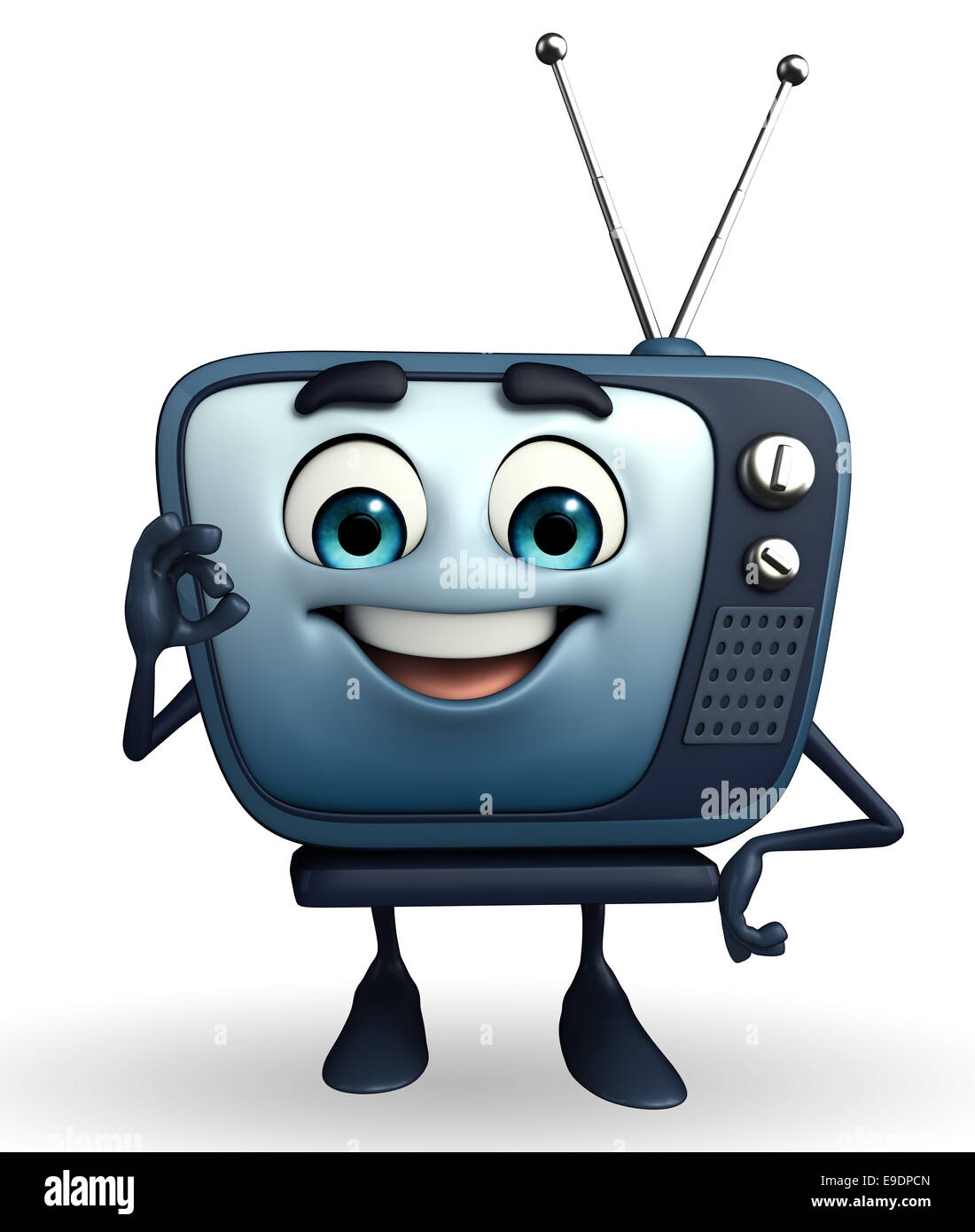 Cartoon Character of TV with best sign Stock Photo - Alamy