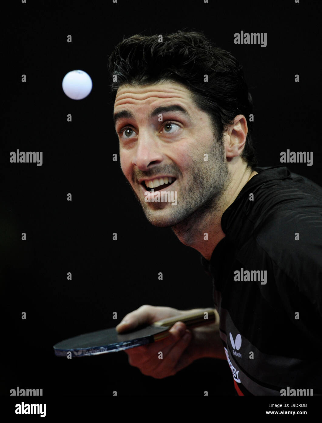 ISS Dome Duesseldorf, Germany. 25th Oct, 2014.  Table Tennis World Cup  ISS Dome Duesseldorf 25.10.2014, Tischtennis Liebherr Herren World Cup  Panagiotis Gionis (GRE) Credit:  kolvenbach/Alamy Live News Stock Photo