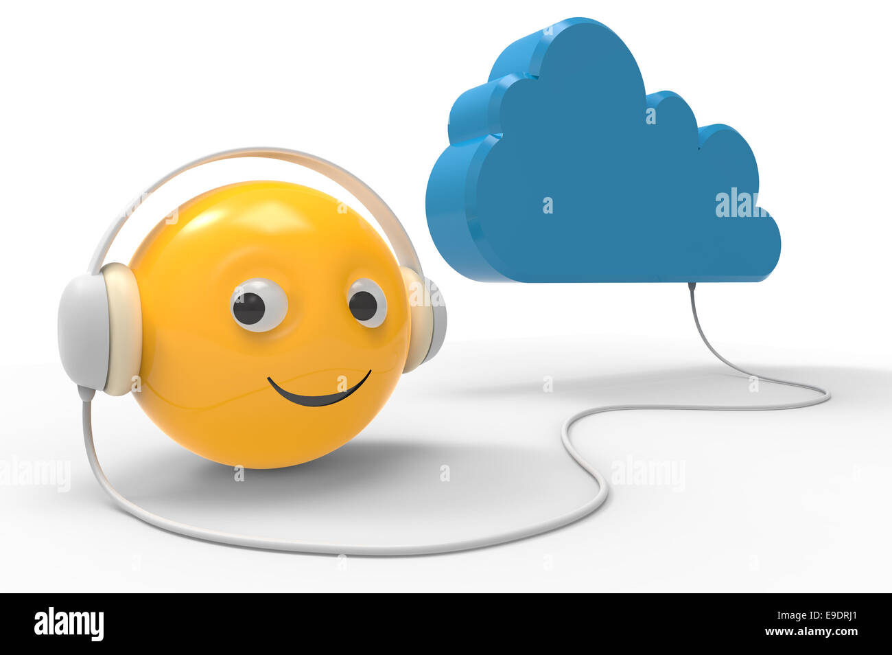 3D scene displayed computer cloud storage technology in symbolic form Stock Photo