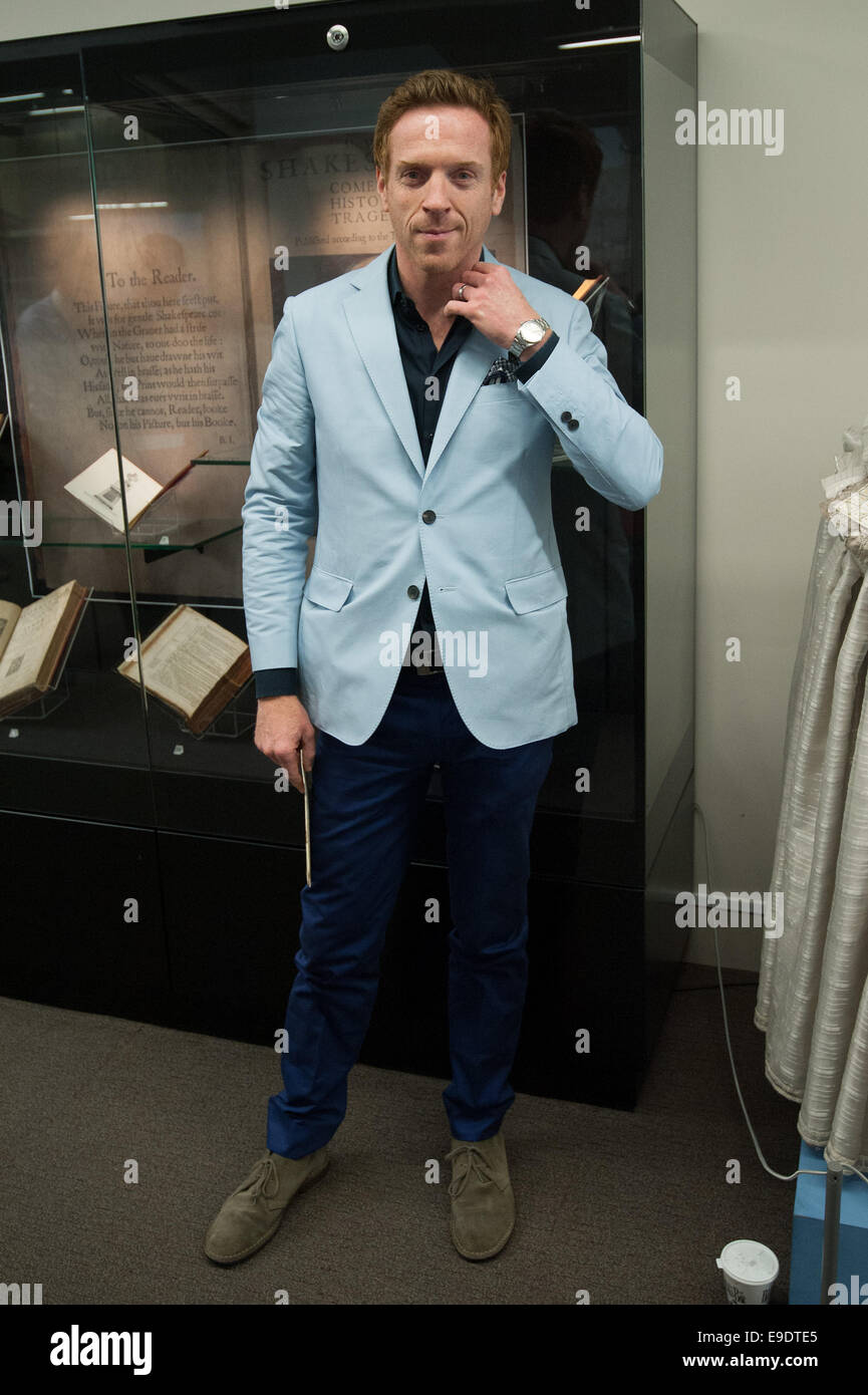 Actor Damian Lewis poses for photographers during Guildhall Library’s Complete Reading of Shakespeare’s Sonnets.  Featuring: Damian Lewis Where: London, United Kingdom When: 23 Apr 2014 Stock Photo