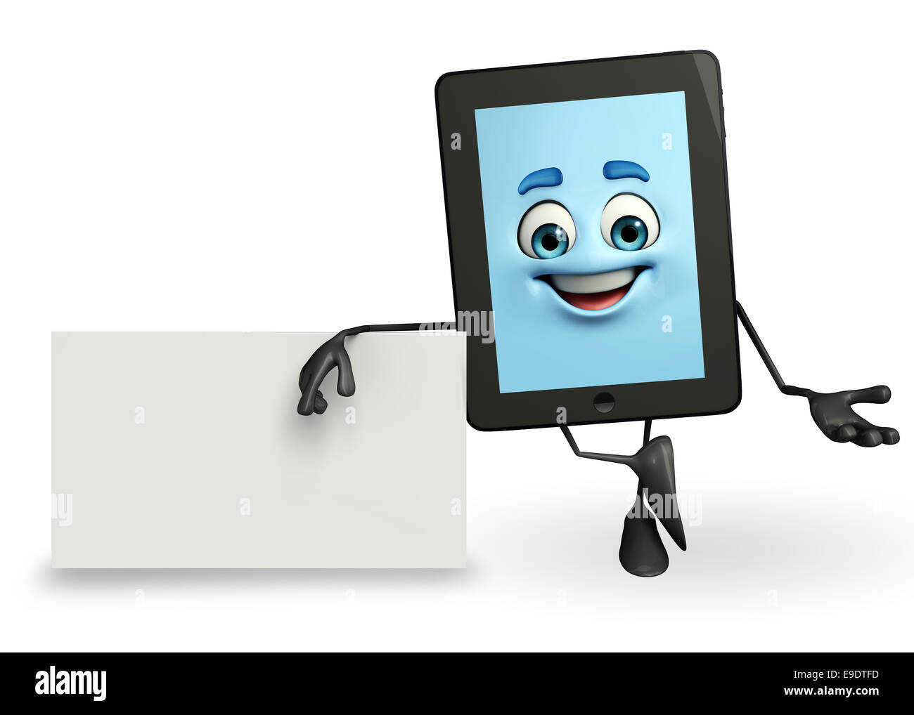 Cartoon character of tab with sign Stock Photo