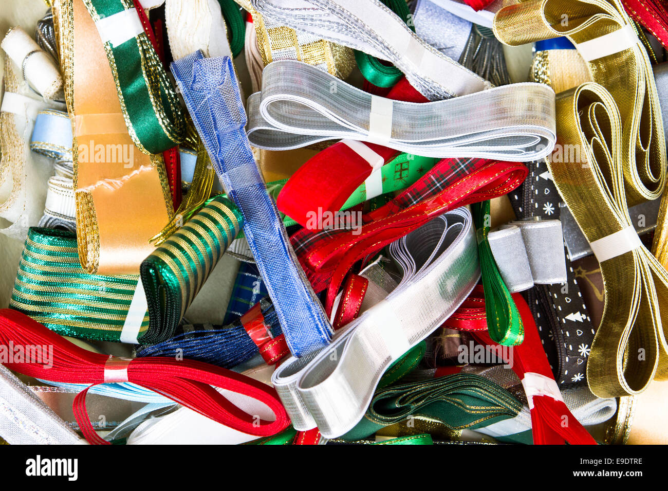 Selection of ribbons as a background image Stock Photo
