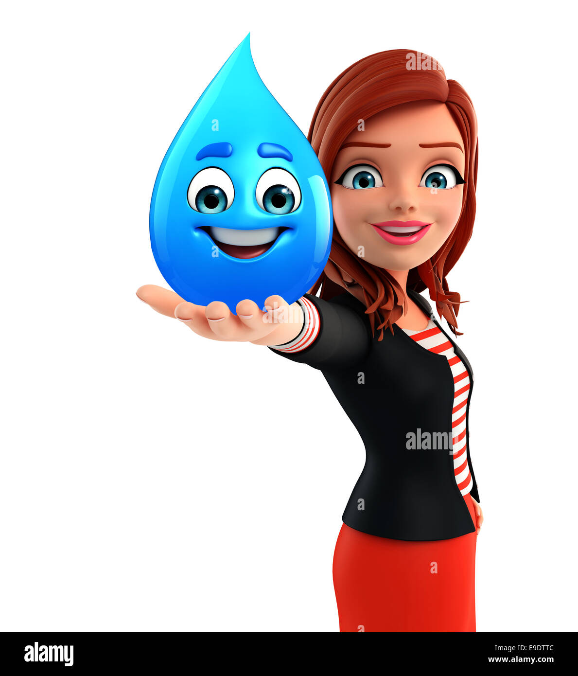Illustration of corporate lady with water drop Stock Photo Alamy